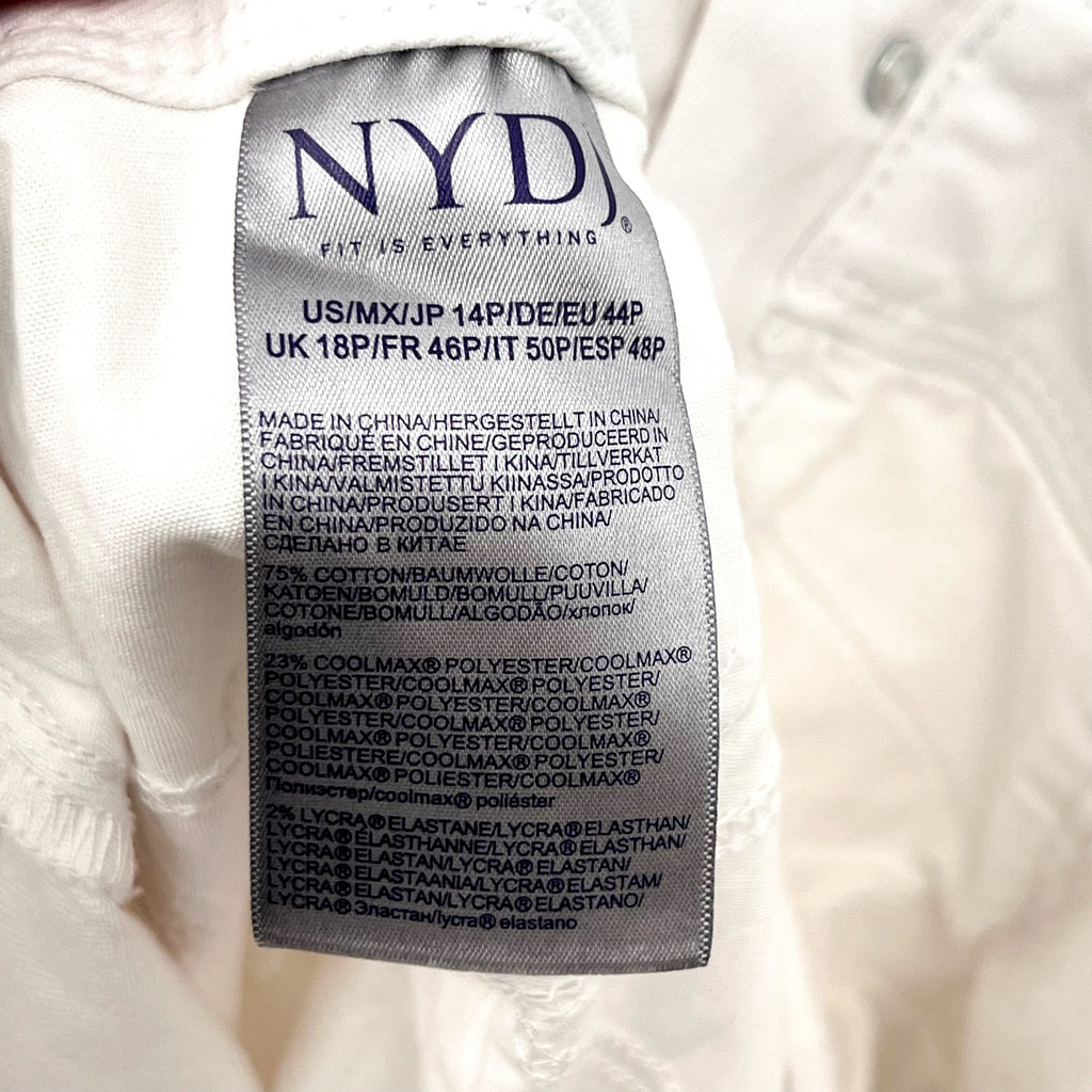 NYDJ Womens Cool Embrace Wide Leg Crop Jeans 14 PETITE Optic White NWT