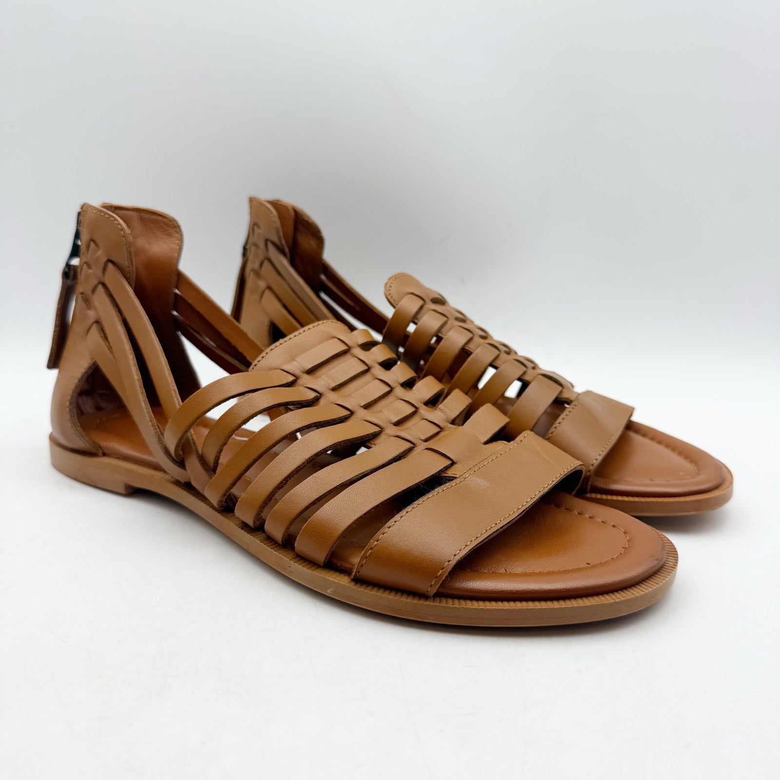 Vintage Foundry Co. Womens Keira Sandals US 8 EU 38.5 Camel Brown Leather NWOB