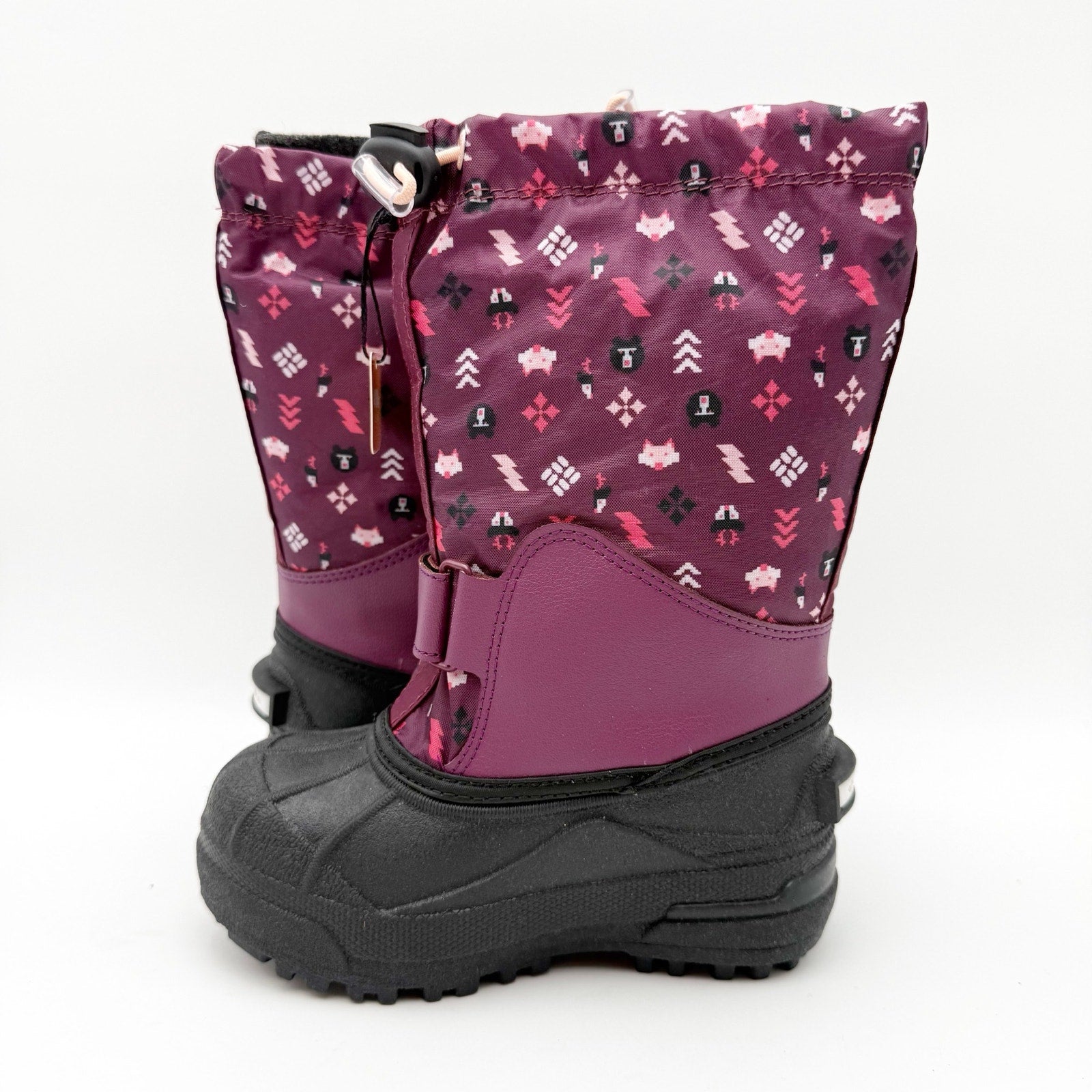 Columbia Girls Powderbug Forty Winter Boots US 9 Purple Waterproof Insulated NIB