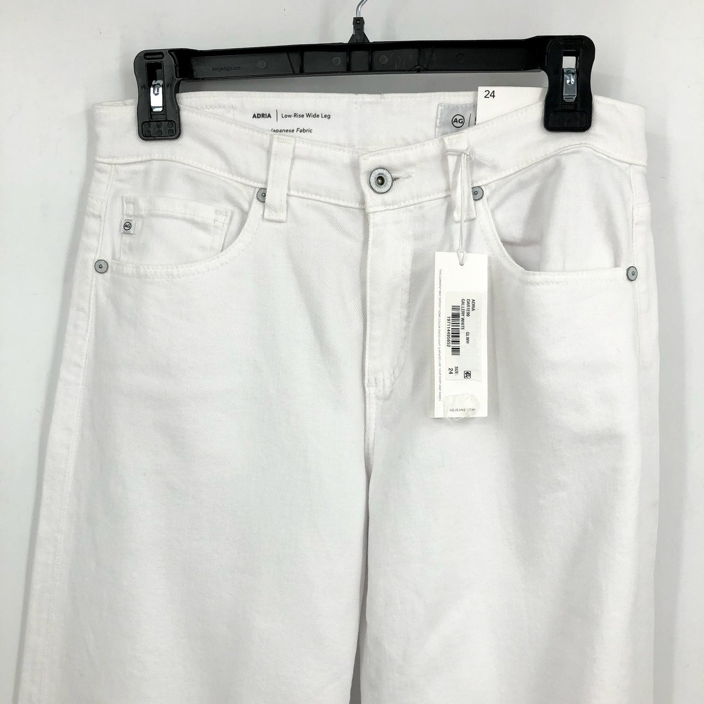 AG ADRIANO GOLDSCHMIED Womens Adria Wide Leg Jeans Size 24 White Low-Rise NWT