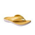 Spenco Womens Yumi Gecko Sandals US 7 WIDE Sundress Yellow Flip Flop NWOB