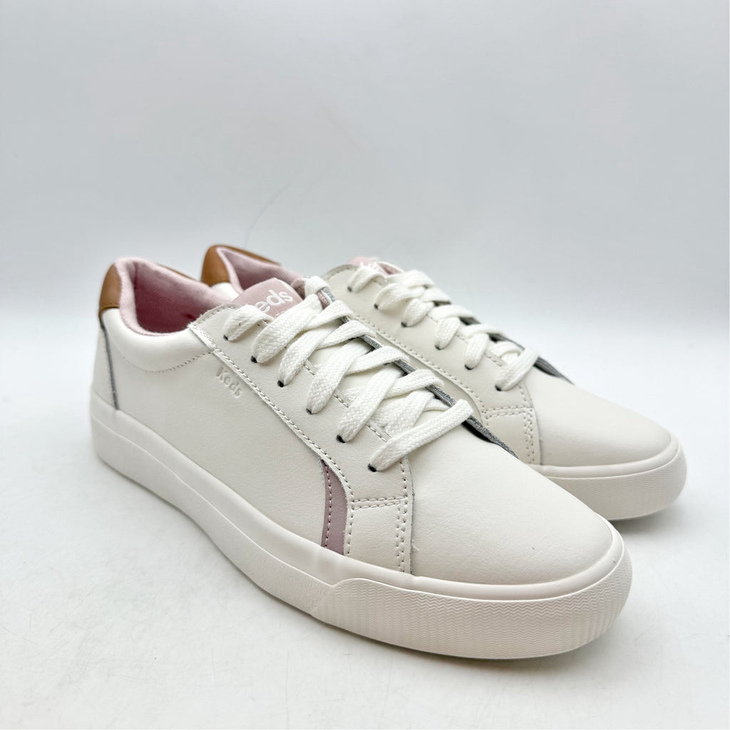 Keds Womens Pursuit Casual Court Sneakers Size 7 M White Leather NIB