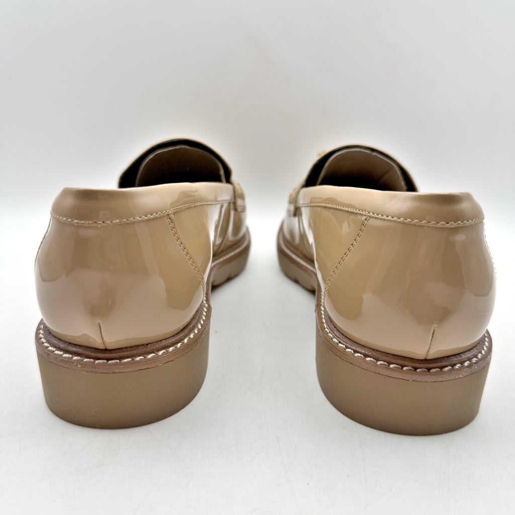 Rockport Womens Kiara Loafers US 9.5 M Tan Natural Vegan Patent Leather NWOB