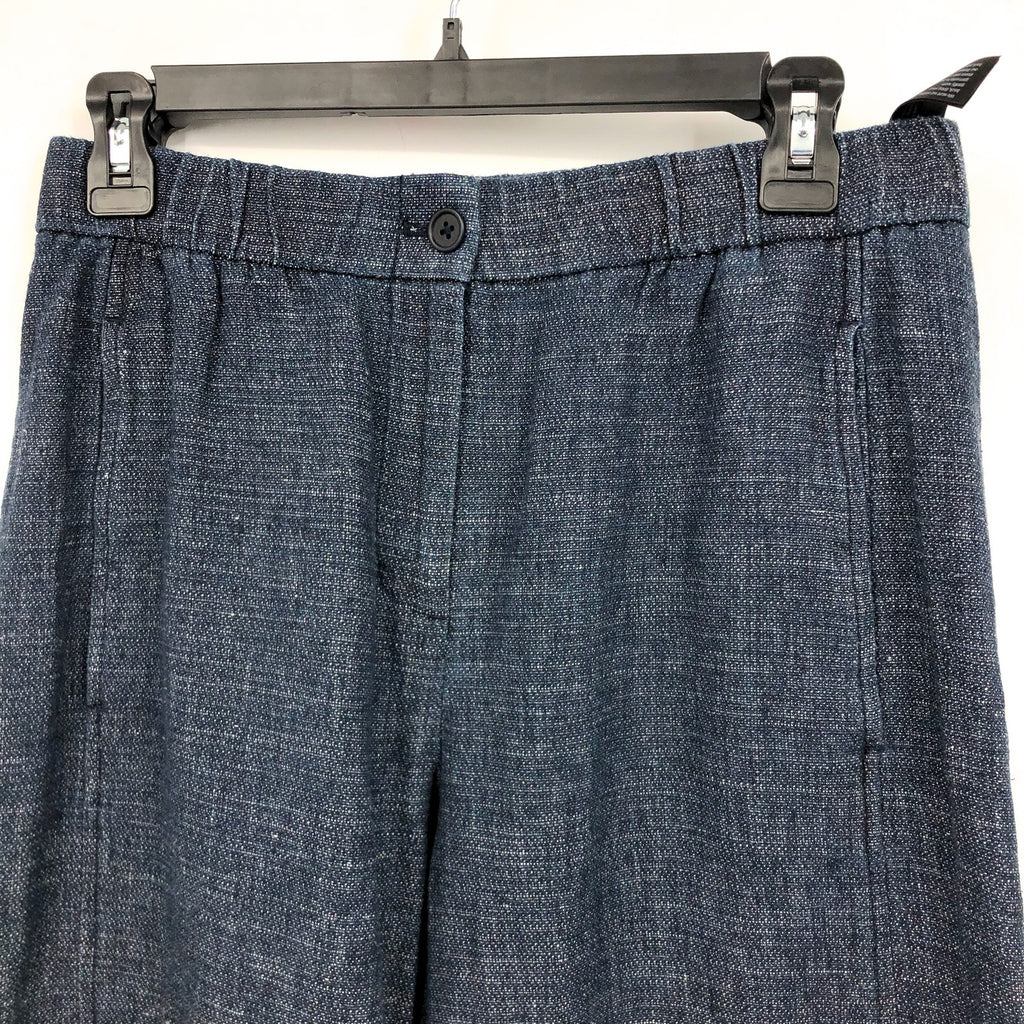 EILEEN FISHER Women's Tweedy Hemp Wide Leg Pants Small Petite Blue Denim NWT
