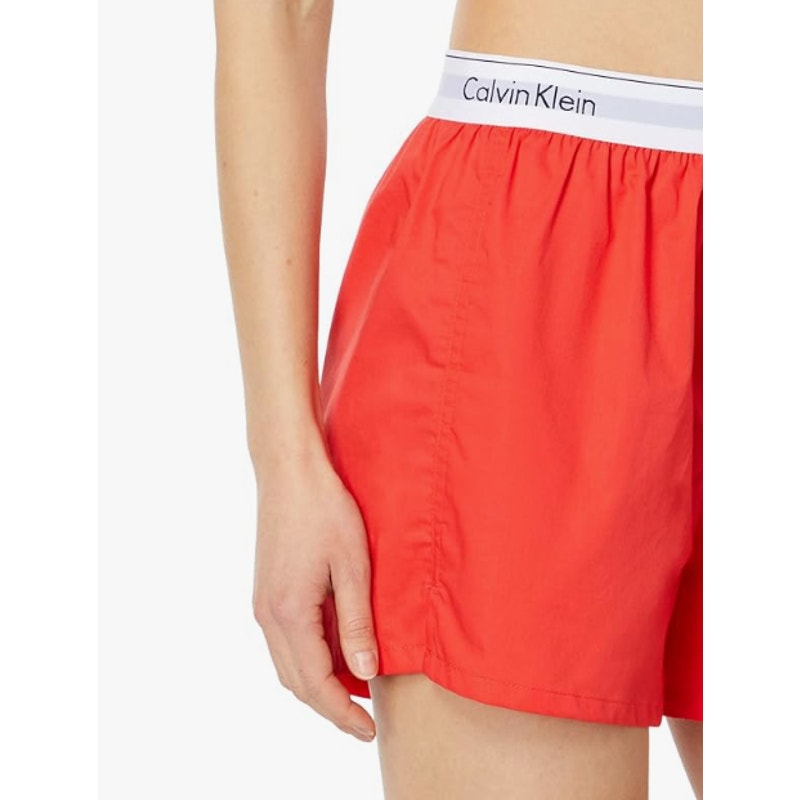 CALVIN KLEIN Womens Modern Sleep V Day Boxer Shorts XS Orange Cotton NWT
