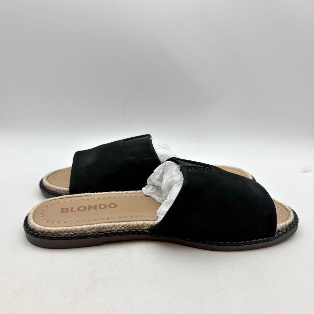 Blondo Womens Emilia Slide Sandals Size 7 Black Waterproof Leather NIB