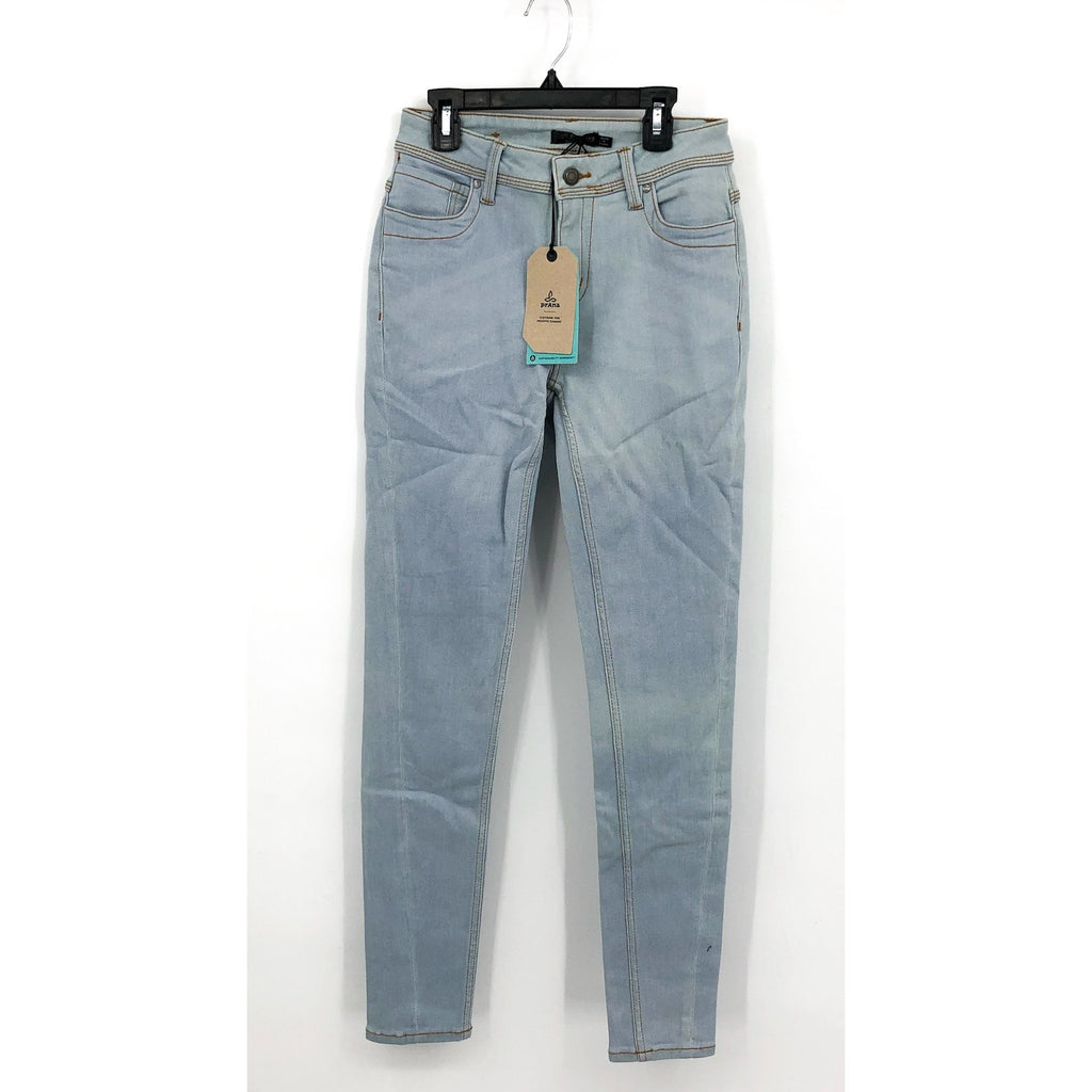 PRANA Womens Soma Skinny Jeans 27x30 US 4 Light Washed Blue High Rise NWT
