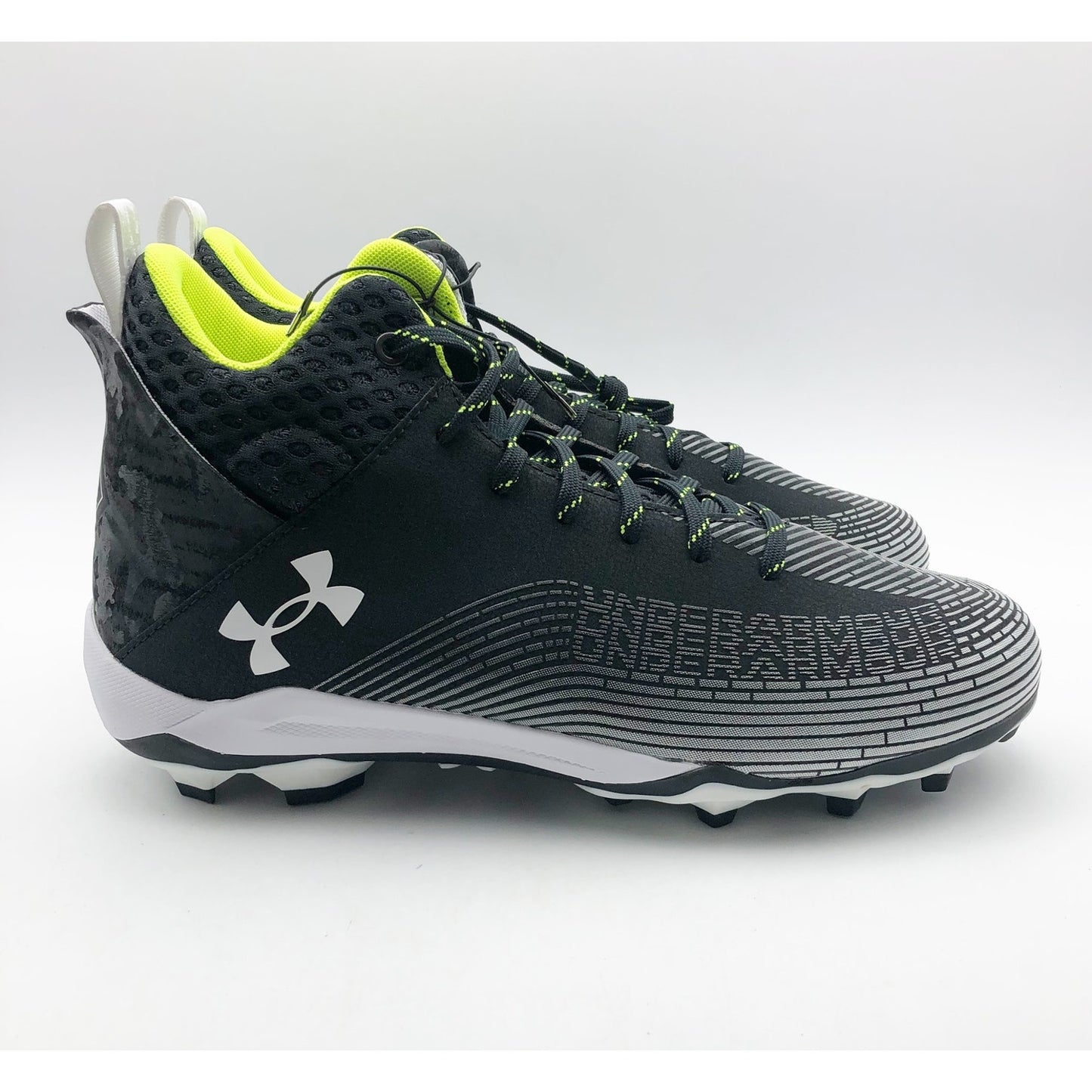 Under Armour Men's Highlight Hammer MC 2.0 Cleats Sz 9.5 Black White Green NWOB