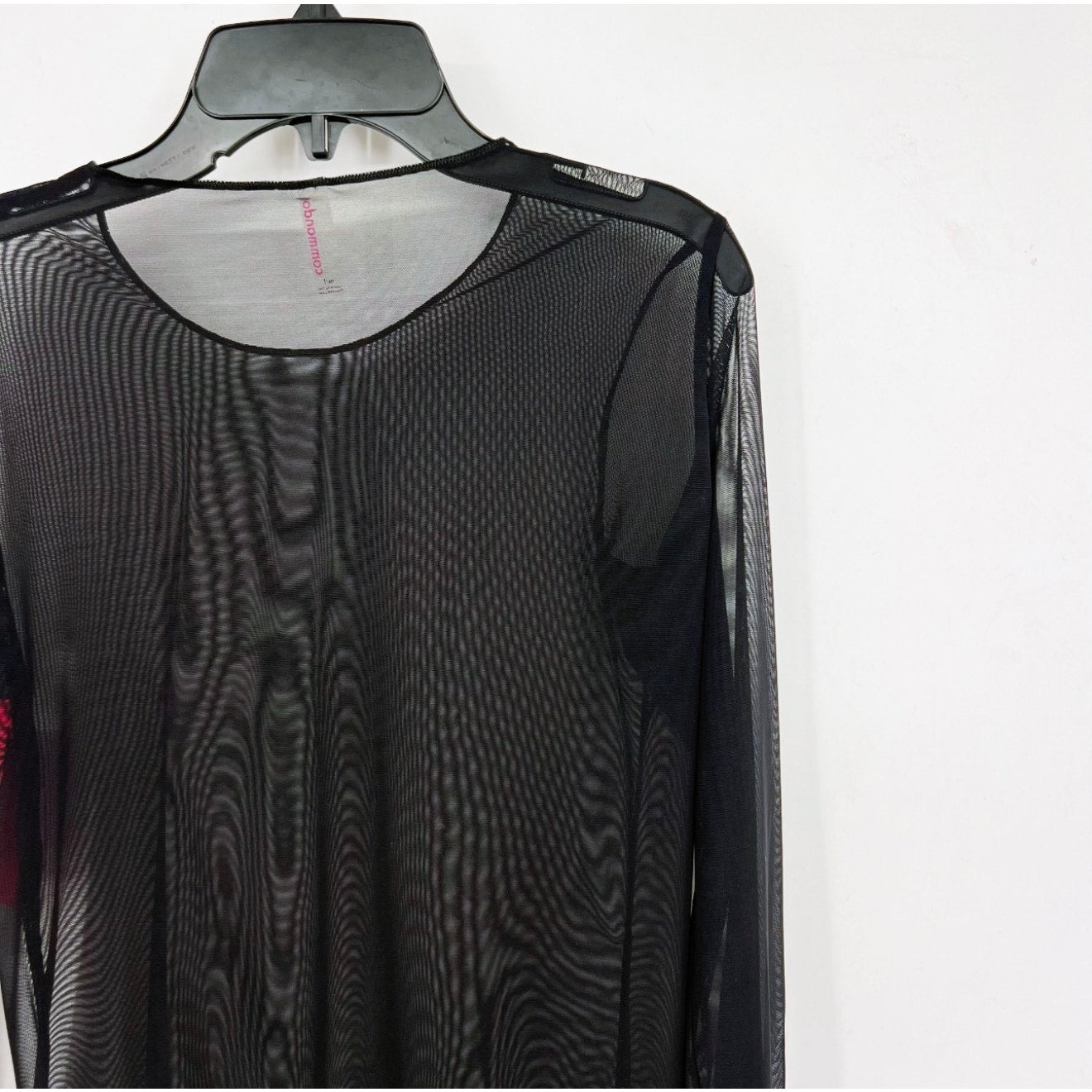 COMMANDO Women's Chic Mesh Long Sleeve Tee Medium Large Black Sheer NWT