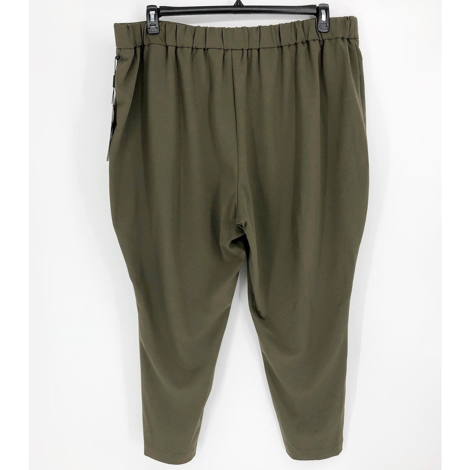 CALVIN KLEIN Women Mid-Rise Pull-On Slim Straight Pants Green 22W
