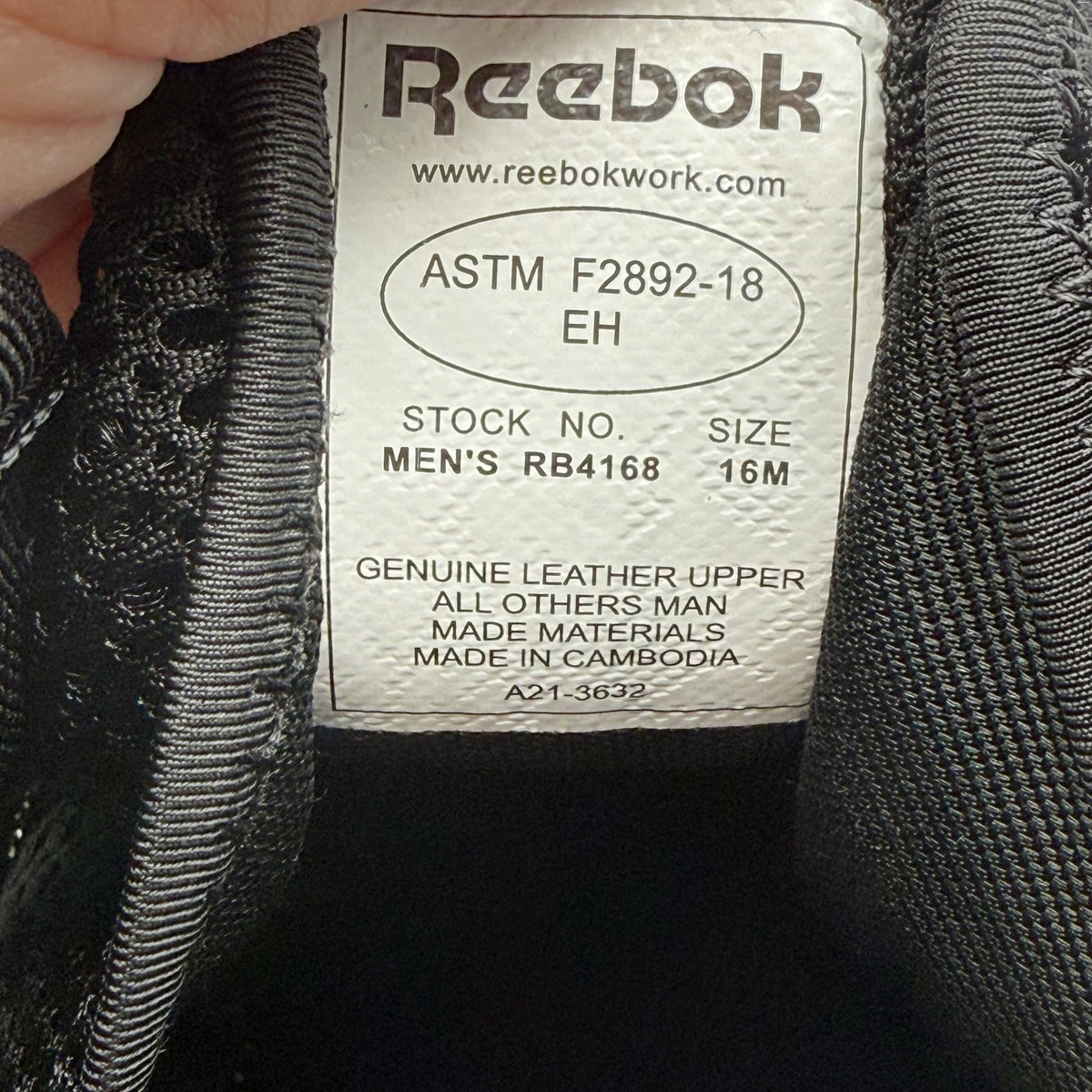 REEBOK Mens Floatride Energy Tactical Mid Work Boots Size 16 M Black SR NIB