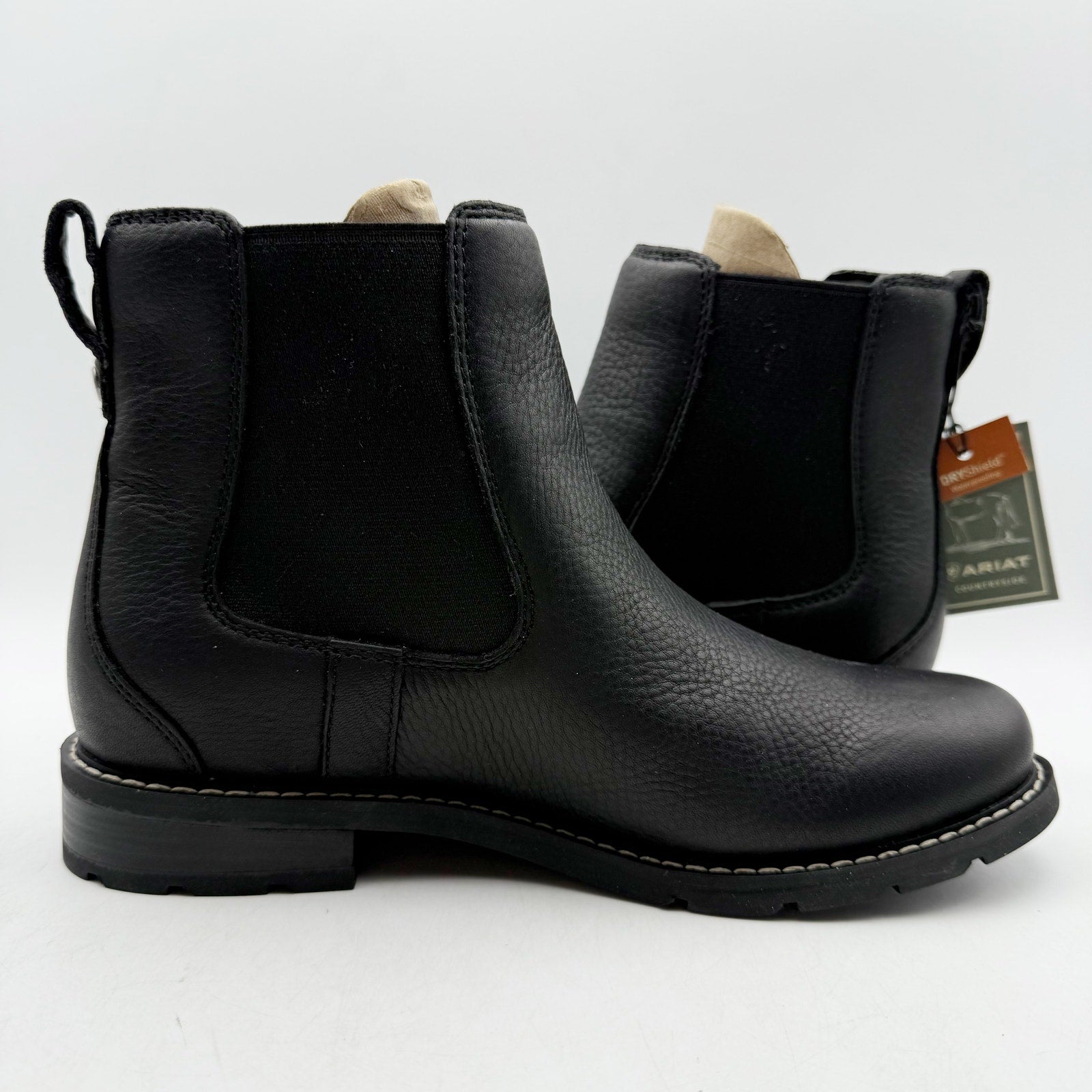 Ariat Womens Wexford Chelsea Boots US 7.5 B Black Leather Waterproof NWOB