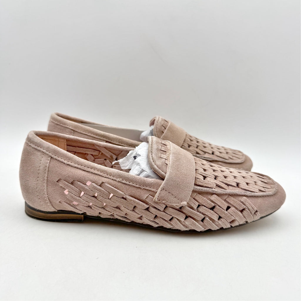 Diba True Womens Age Less Flat Loafers US 7 EU 38 Pink Suede Woven NWOB