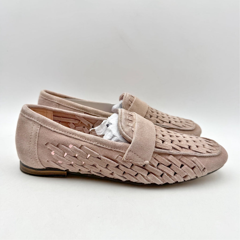 Diba True Womens Age Less Flat Loafers US 7 EU 38 Pink Suede Woven NWOB