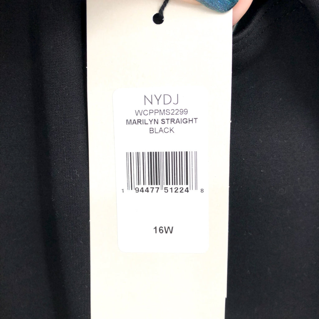 NYDJ Sculpt Her Women's Marilyn Straight Pants Size 16W Black Mid Rise NWT
