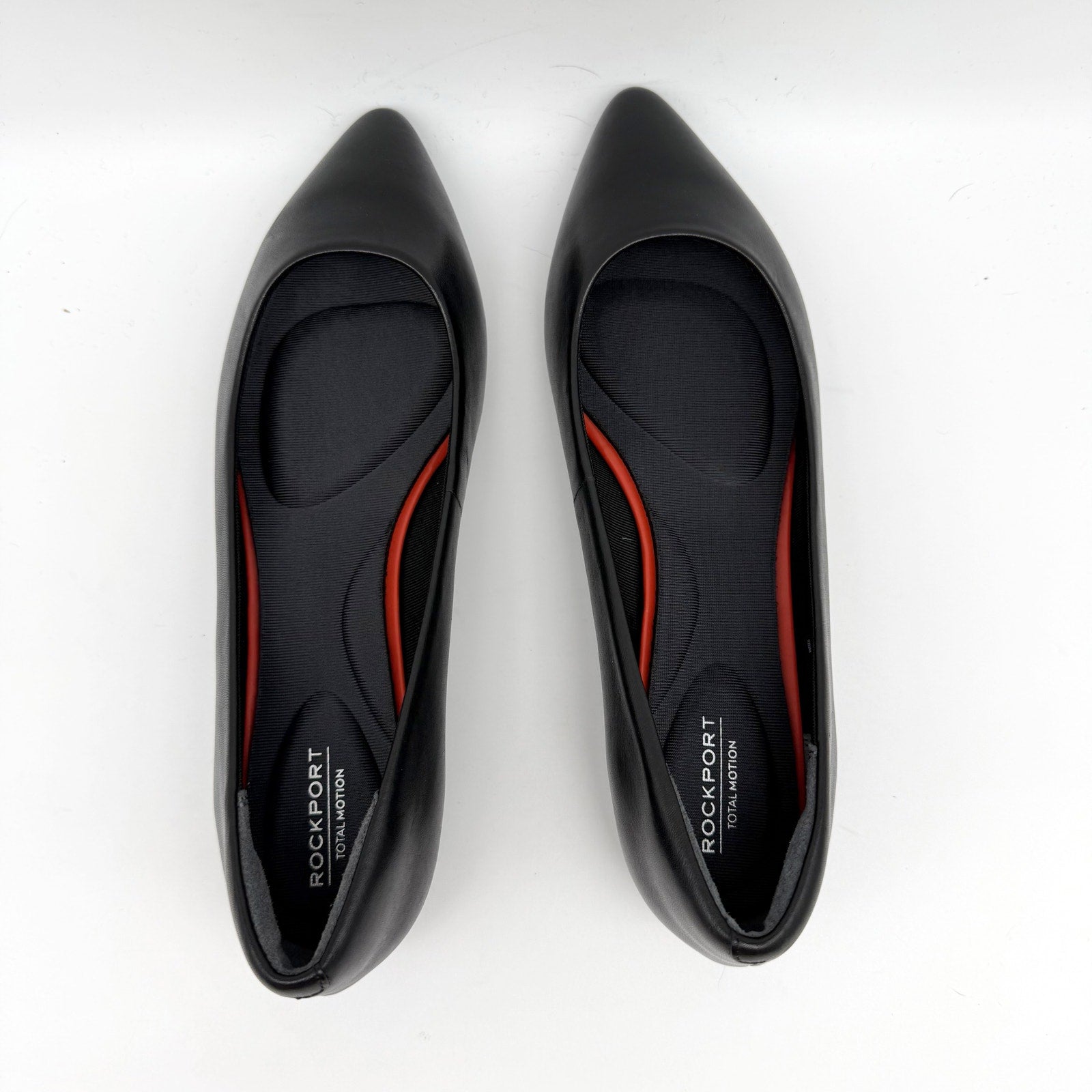 Rockport Womens Total Motion Adelyn Ballet Flats US 6.5 Wide Black Leather NIB