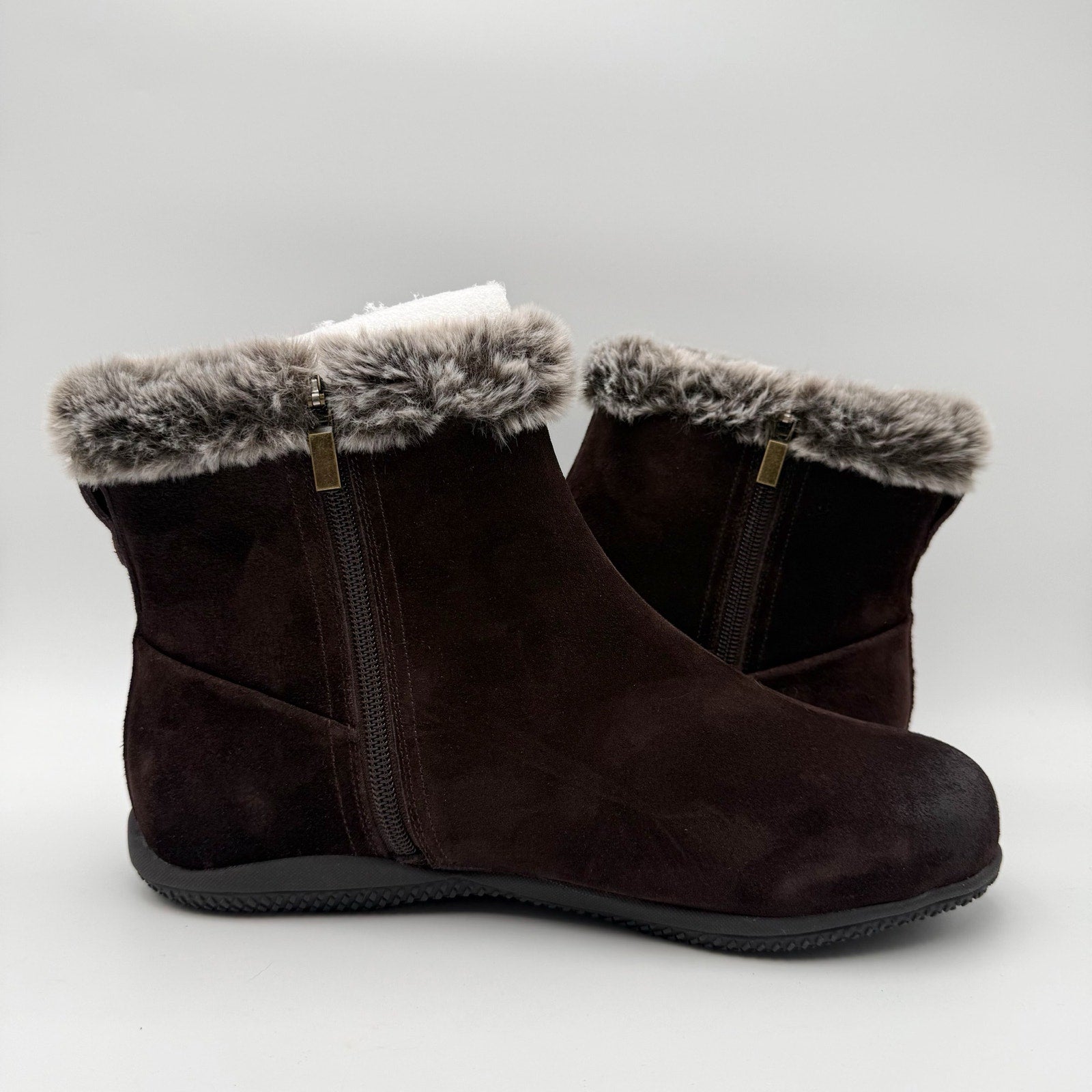 SoftWalk Womens Helena Winter Ankle Boots US 10 WW Brown Suede NIB