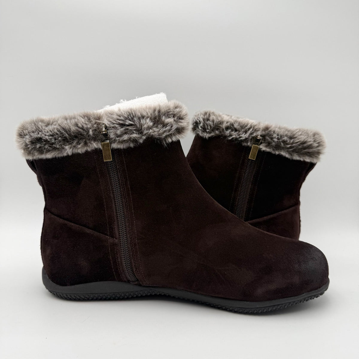 SoftWalk Womens Helena Winter Ankle Boots Size 10 WW Brown Suede NIB