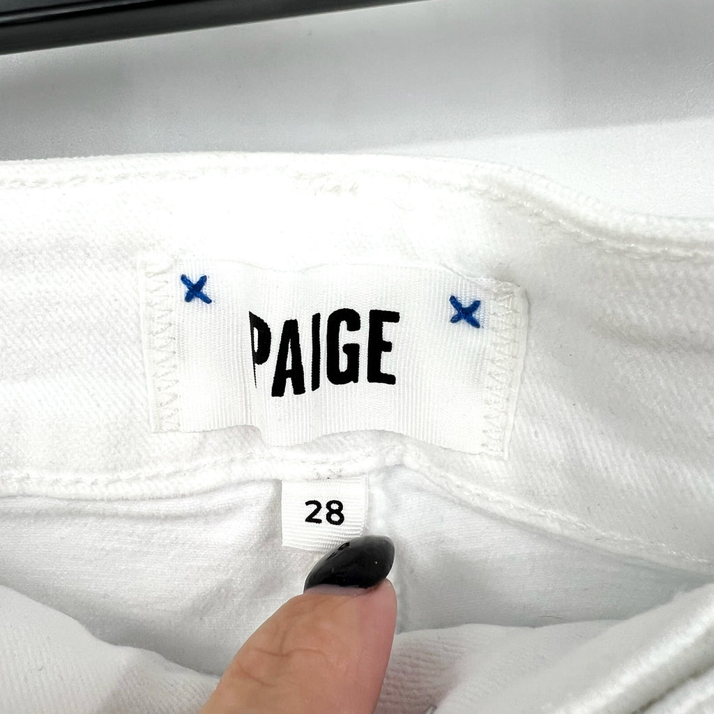PAIGE Women's Sasha Wide Leg Jeans Size 28 US 6 Crisp White Stretch Denim NWT