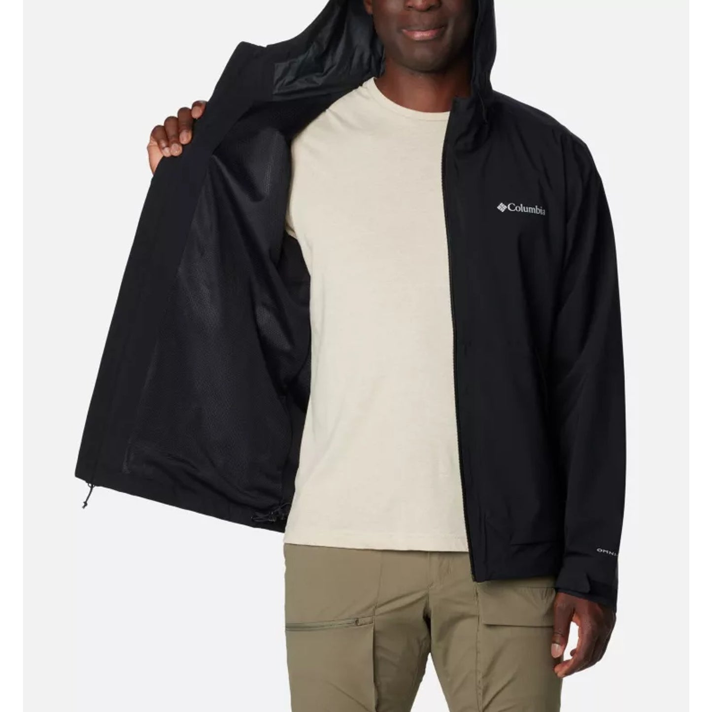 Columbia Mens Altbound Waterproof Jacket US Medium Black Hood Seam Sealed NWT