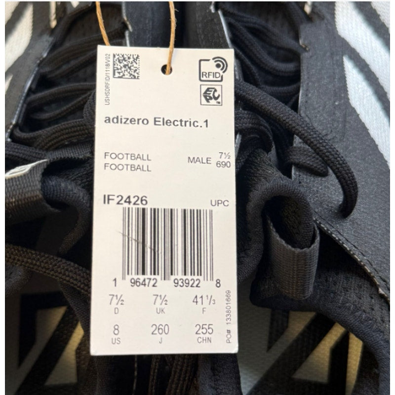 Adidas Mens Adizero Electric 1 Football Cleats Size 8 Black White NWOB
