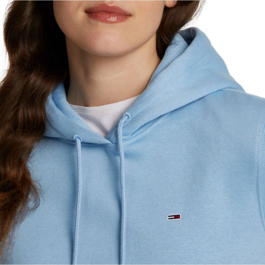 TOMMY HILFIGER Women's Flag Zip Hoodie Sweatshirt Medium Light Blue NWT