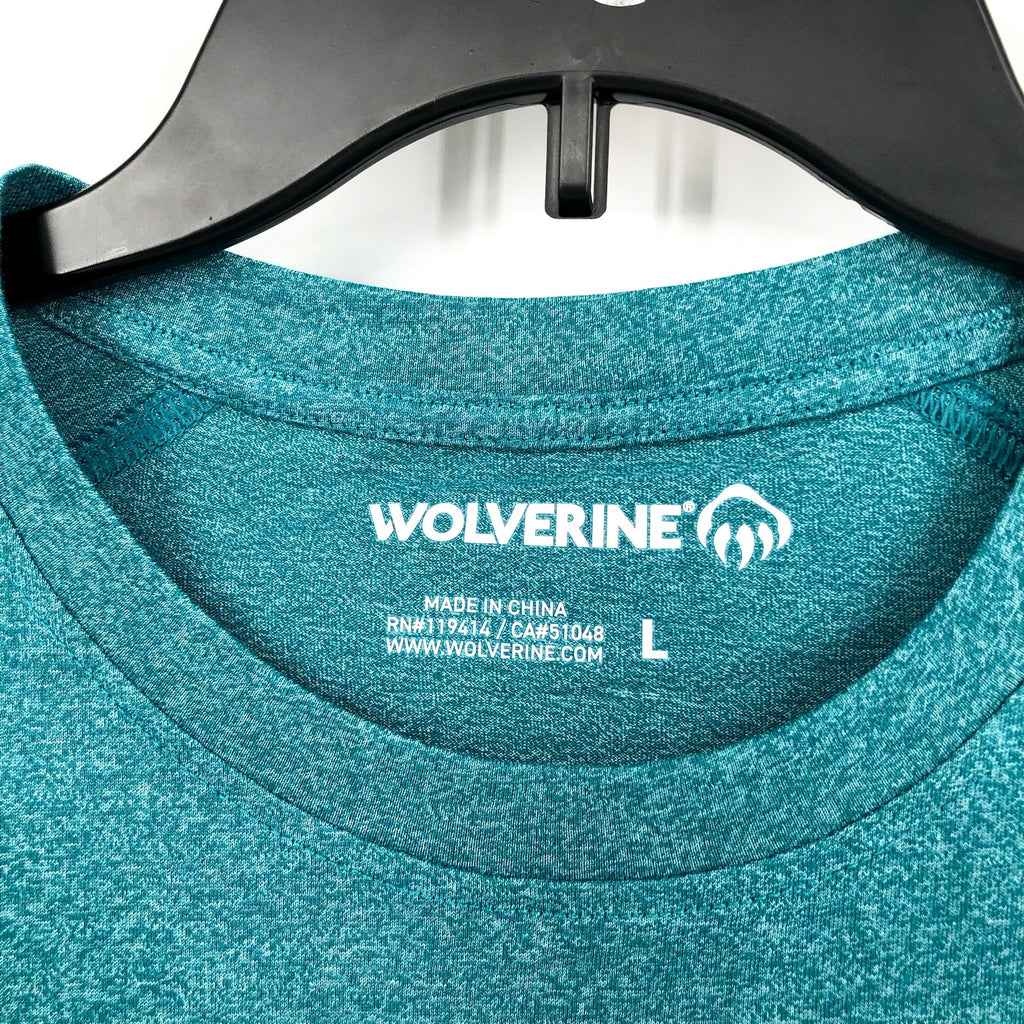 WOLVERINE Men's Edge Short Sleeve Wicking Tee Large Legion Blue Heather NWT