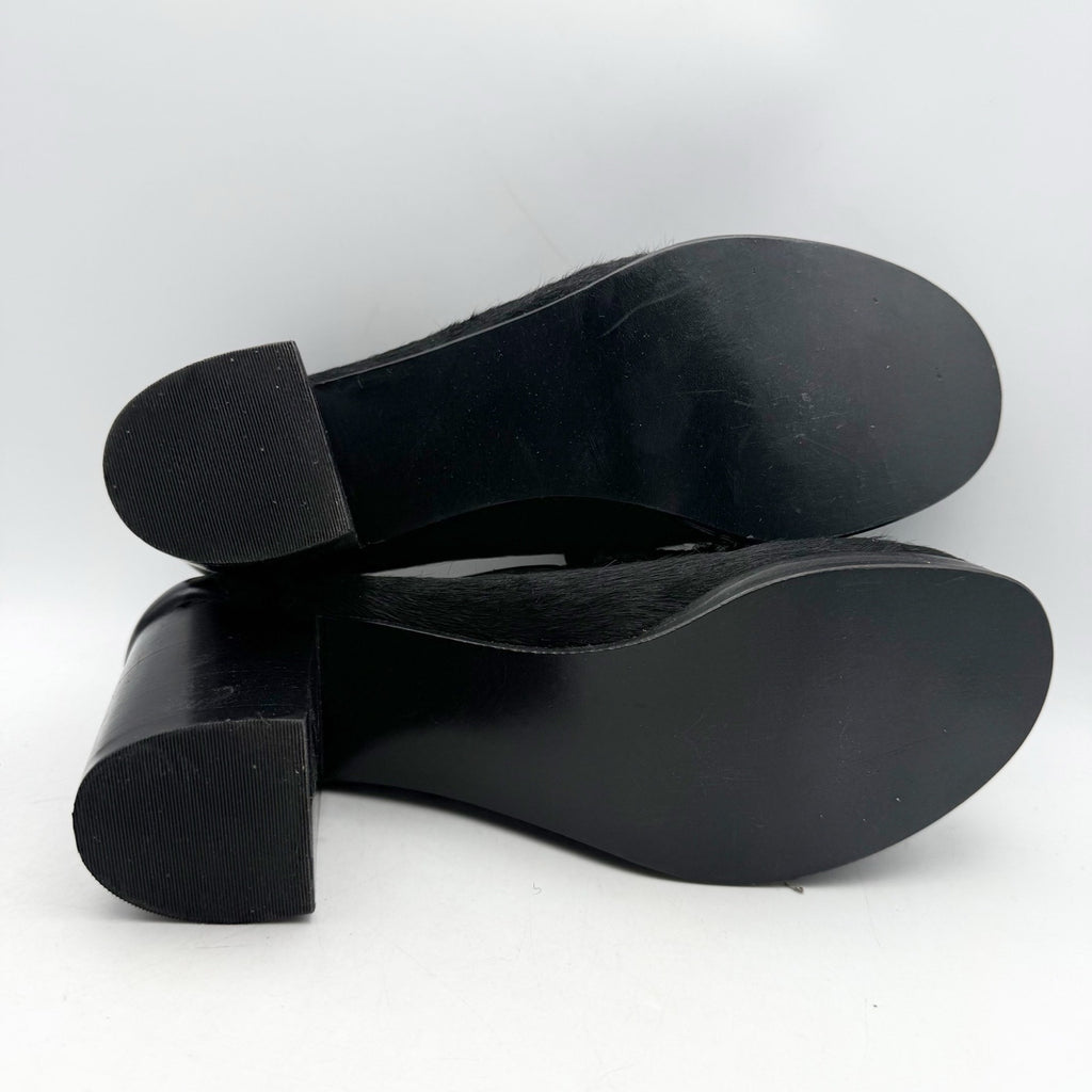 RE/DONE + Weejuns Womens Heeled Loafers US 9 M Black Calf Hair Leather NWOB
