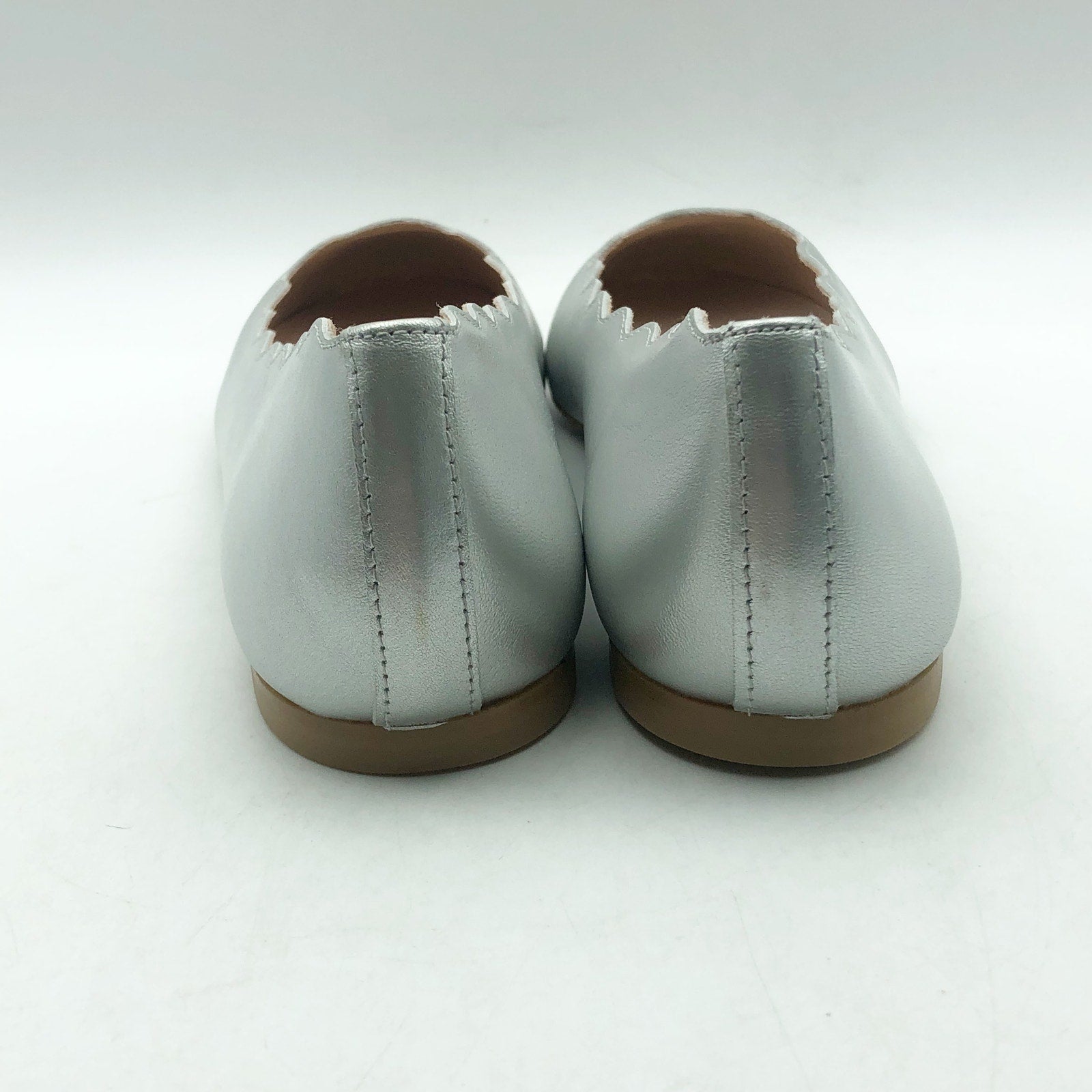French Sole FS/NY Womens Jigsaw Flats US 6.5 EU 36.5 Silver Metallic Leather NIB