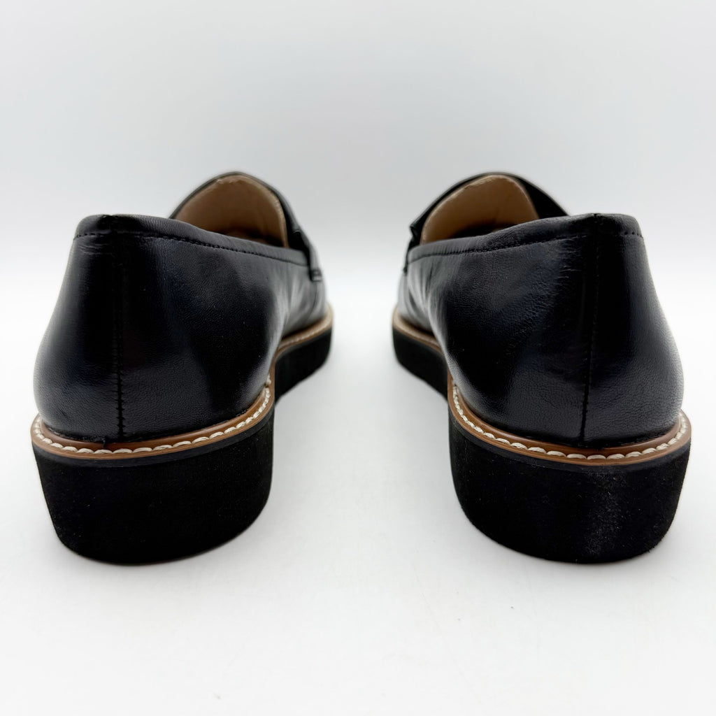 Naturalizer Womens Adiline Flat Loafers Size 8 NARROW Black Leather Slip On NIB