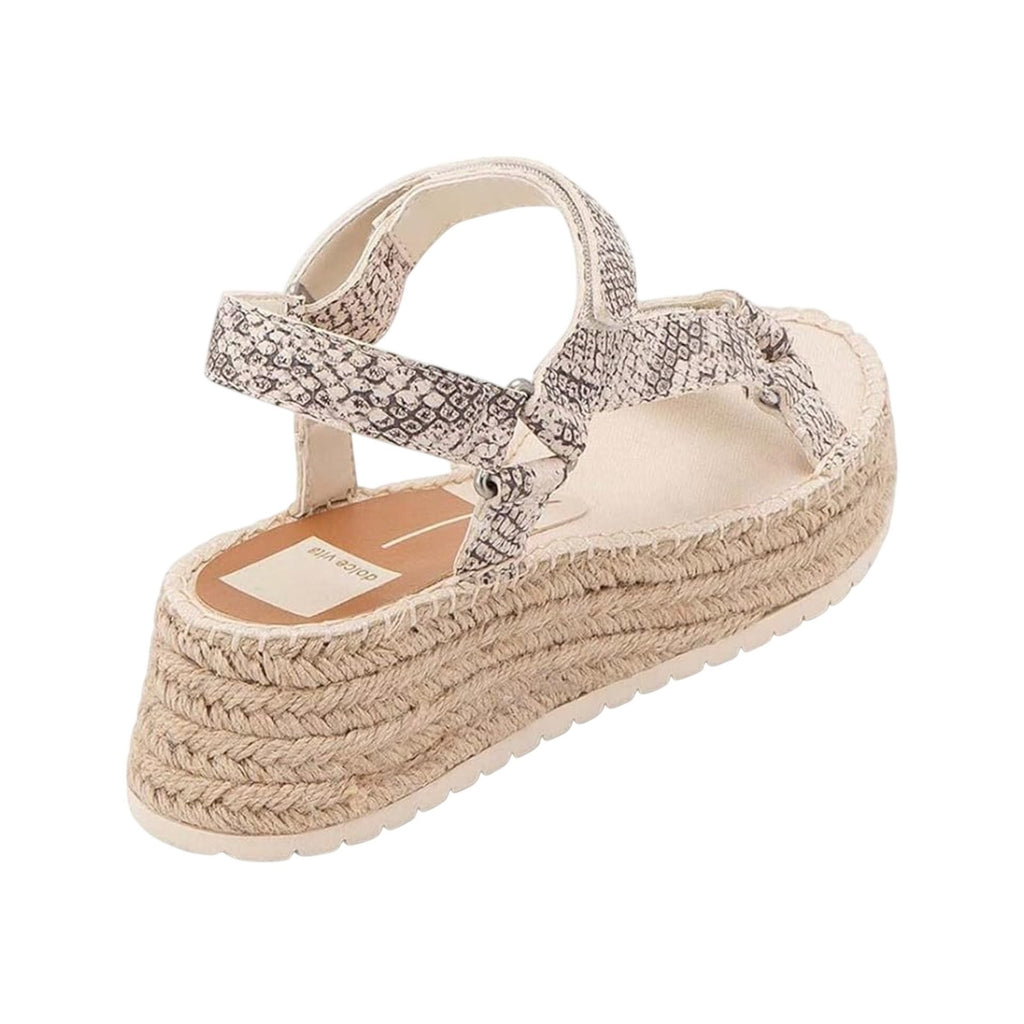 DOLCE VITA Myra Espadrille Platform Sandals Size 8.5 Stone Snake Leather NWOB