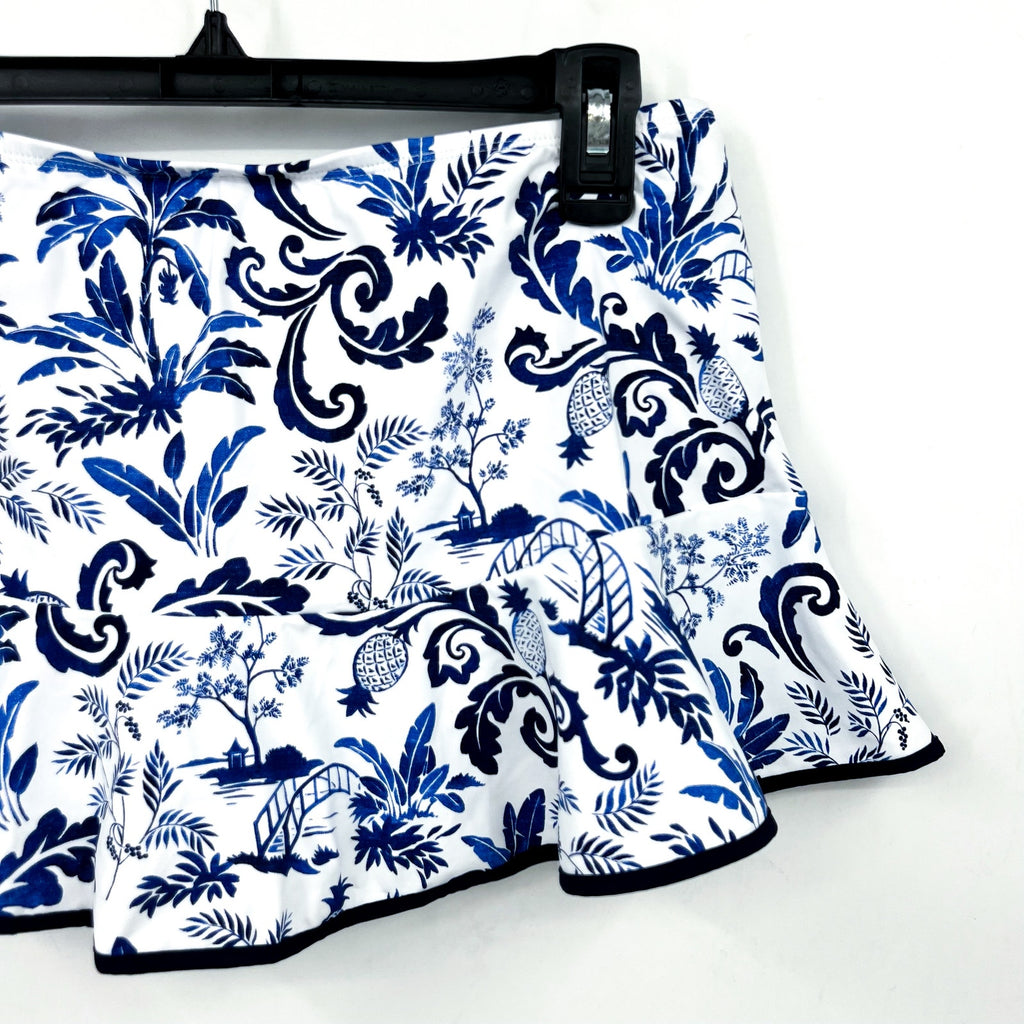 TOMMY BAHAMA Terazzo Tile Swim Skirt XS Blue White Print Mountain Bluebell NWT