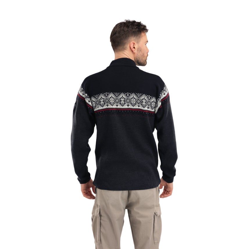 DALE OF NORWAY Moritz Merino Wool Sweater Large Black Raspberry NWT