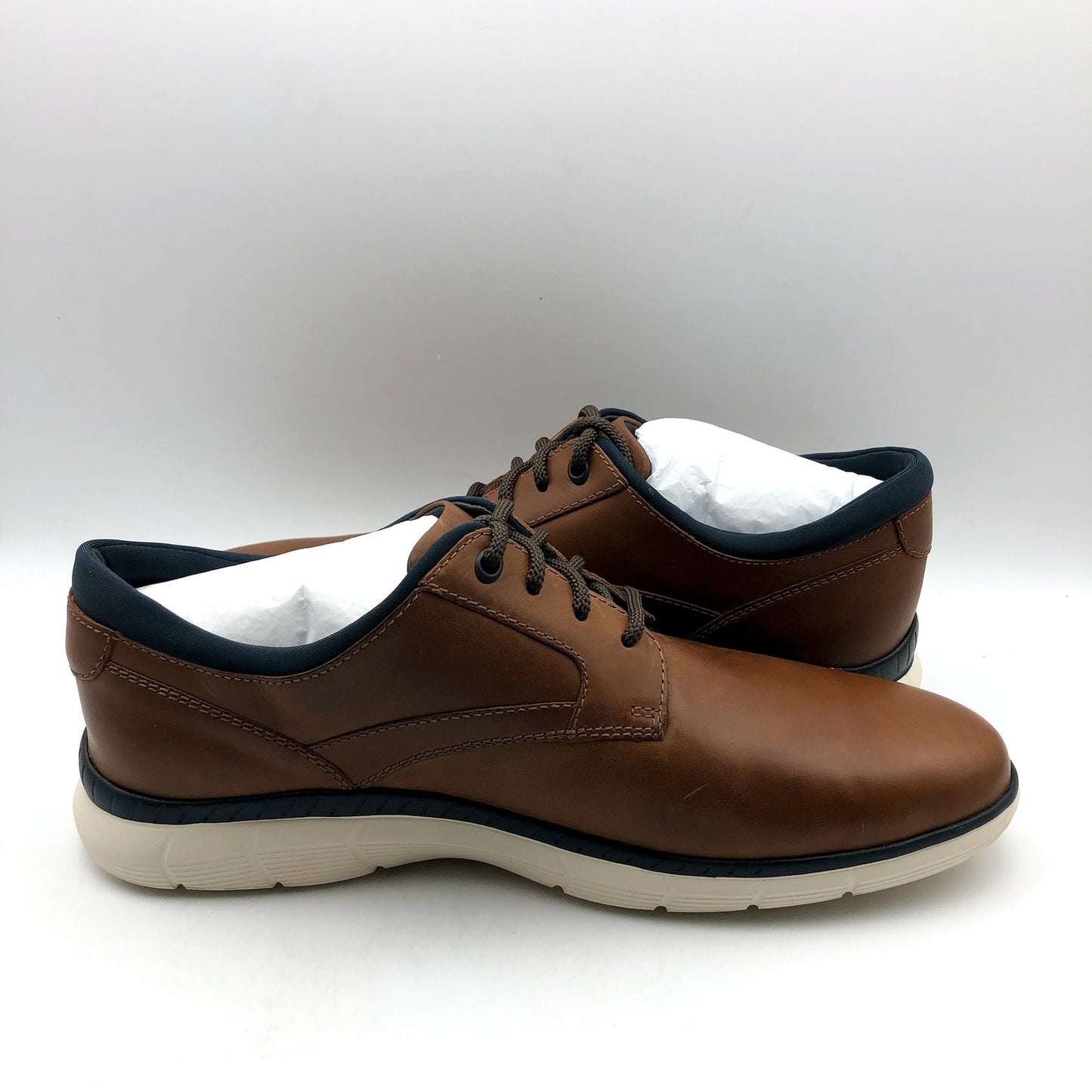 Johnston & Murphy Mens Parsons Plain Toe Shoes US 10.5 M EU 43.5 Tan Leather NIB