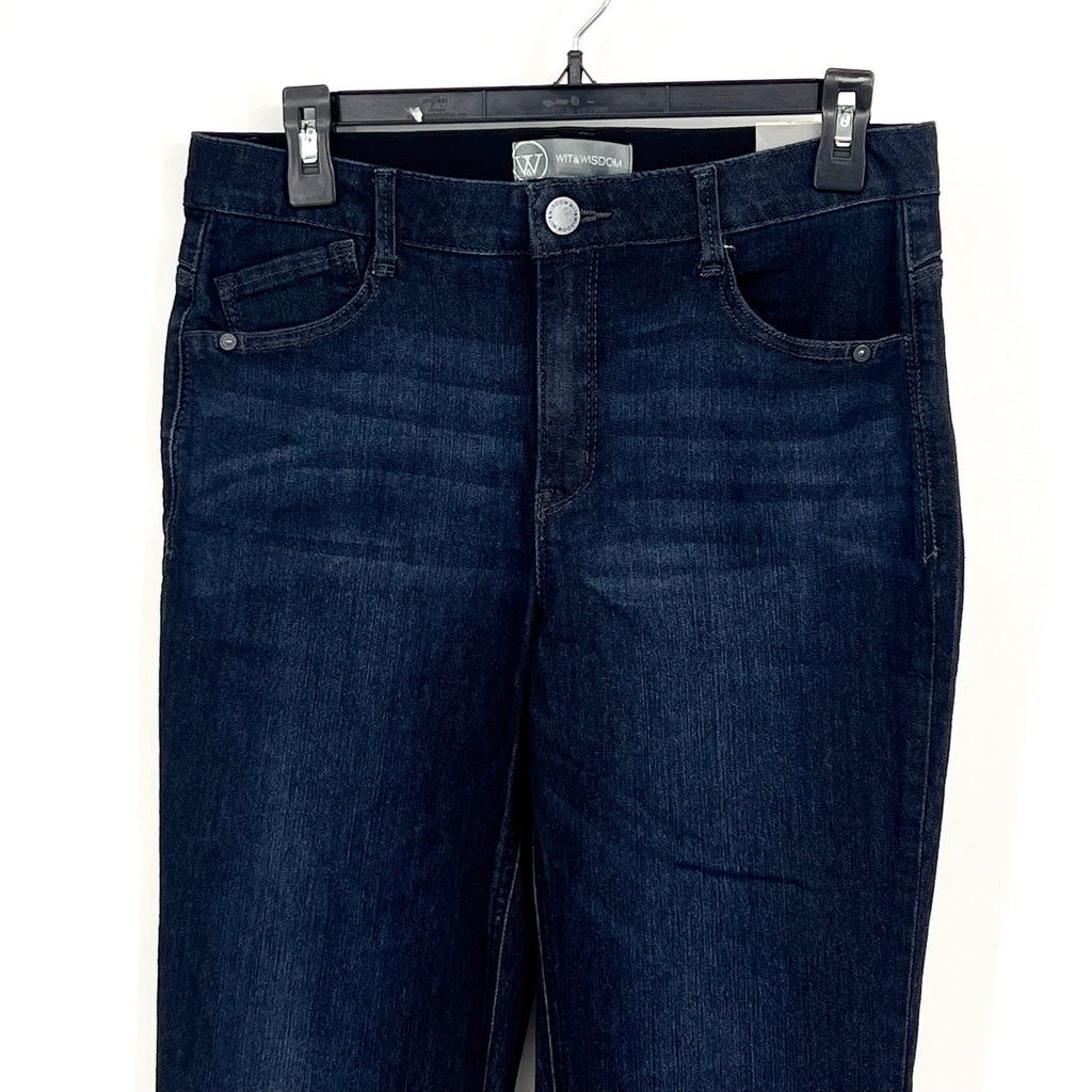 WIT & WISDOM Ab'Solution Itty Bitty Bootcut Jeans Size 8 Very Dark Blue NWT