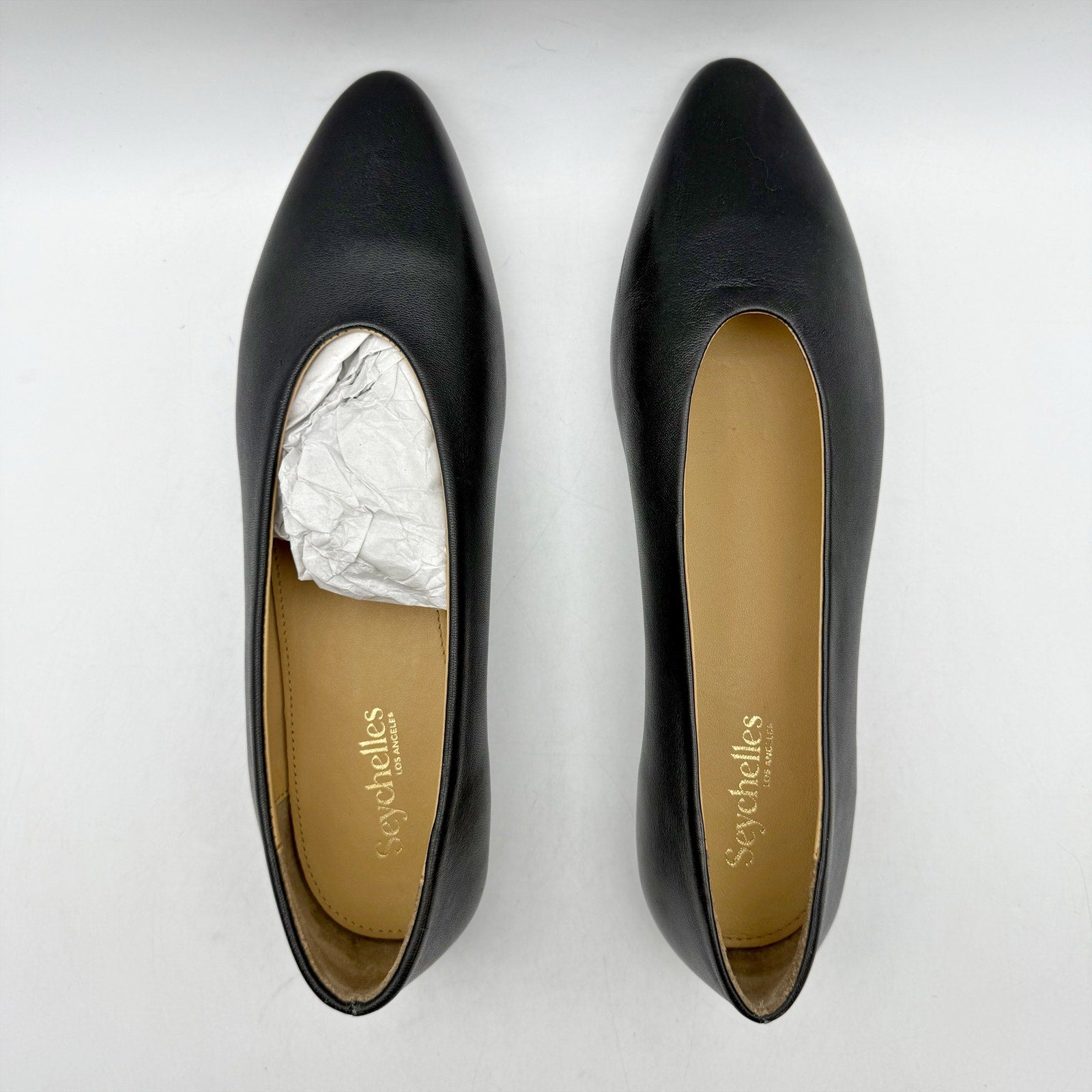 Seychelles Womens American Dreams Ballet Flats US 8 Black Leather NIB