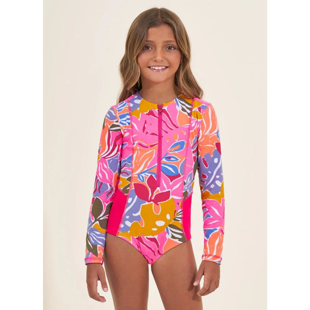 MAAJI Girls Miku Reversible Long Sleeve One Piece Size 14 Pink Jungle Rain NWT