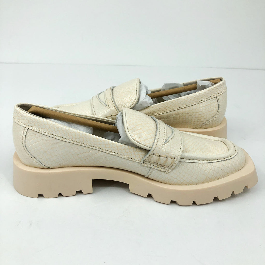 Dolce Vita Womens Elias Loafer Size 6.5 White Ivory Embossed Leather NWOB