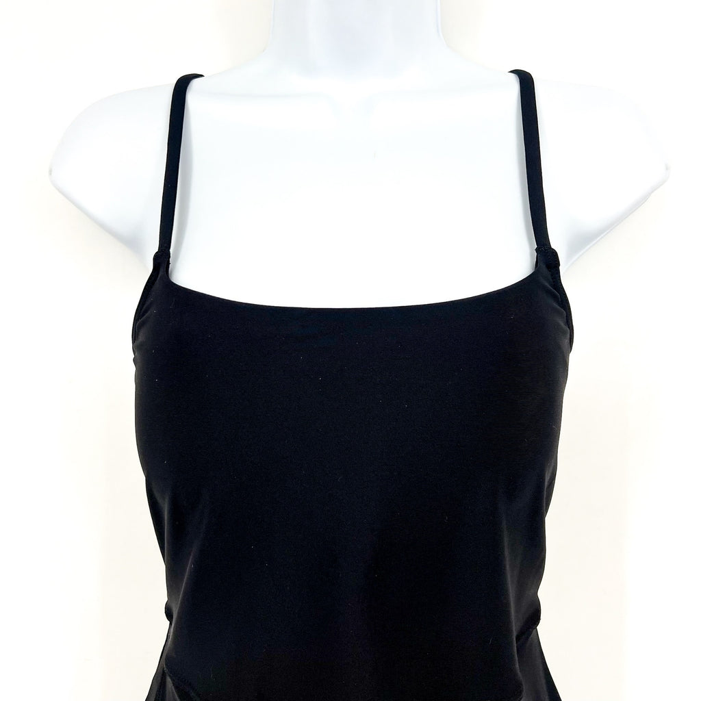 SUNSETS Women's Naomi Swim Dress Medium Black Convertible Strap One Piece NWOT