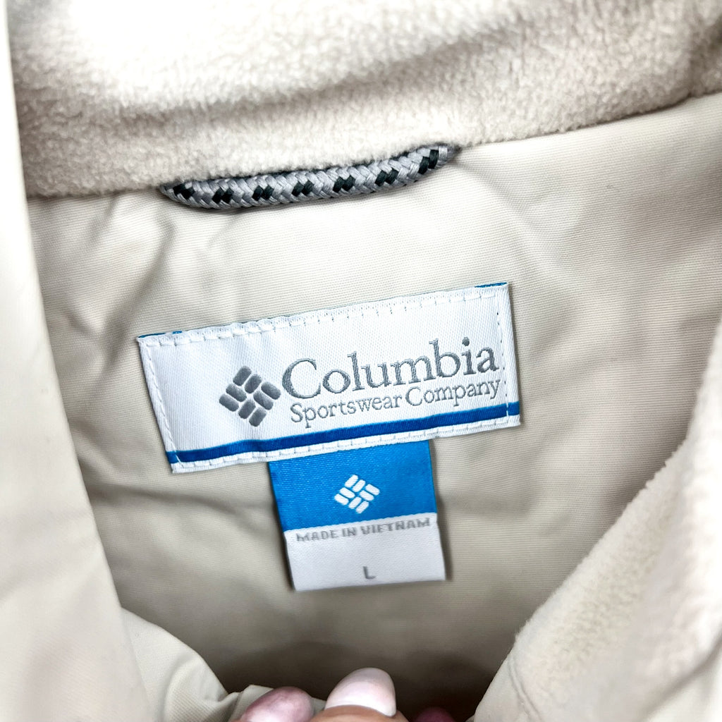 COLUMBIA Women Sweet Creek II Lined Rain Jacket Large Dark Stone Waterproof NWT