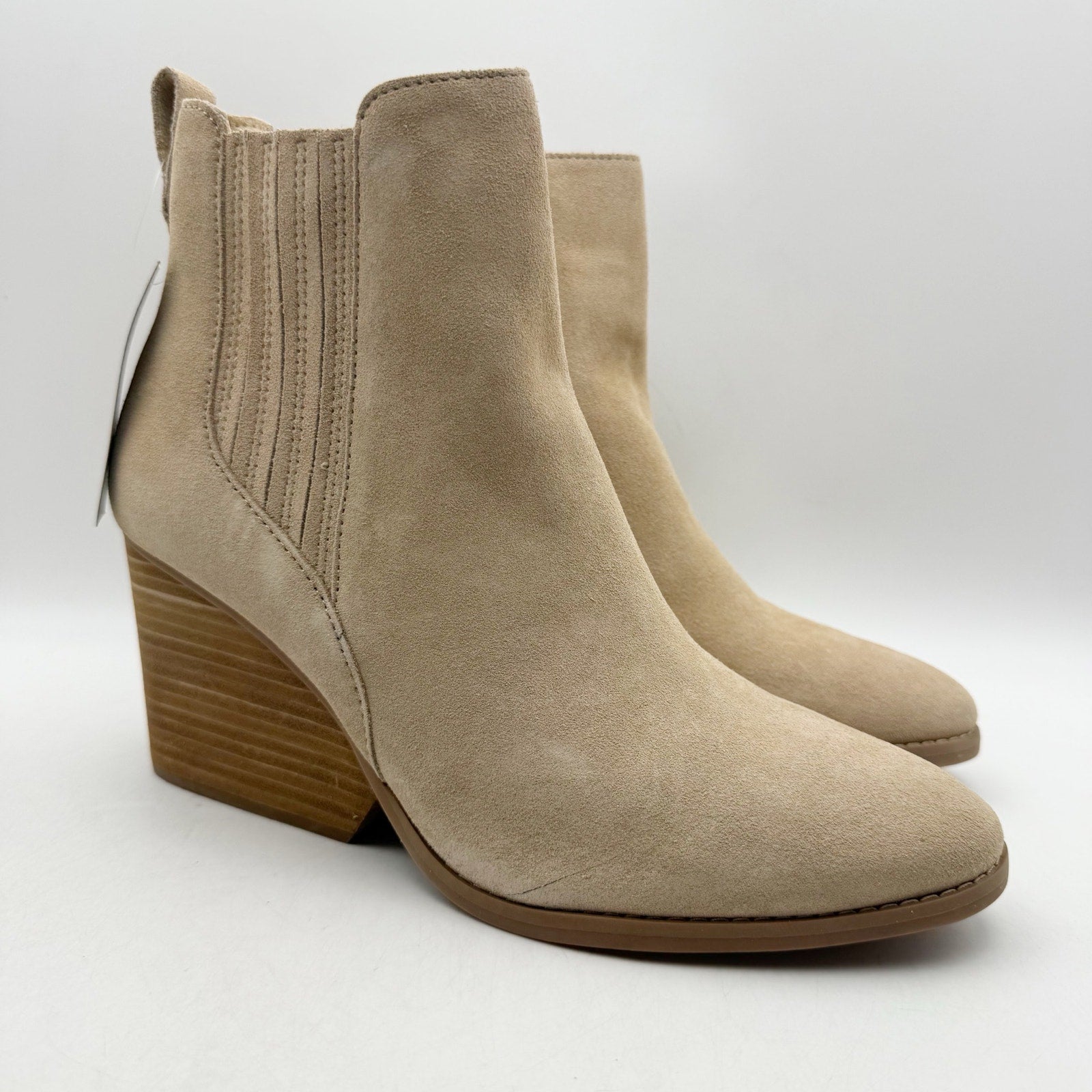 Toms Womens Noa Ankle Boots US 10 EU 42 Tan Beige Suede Pull On NWOB