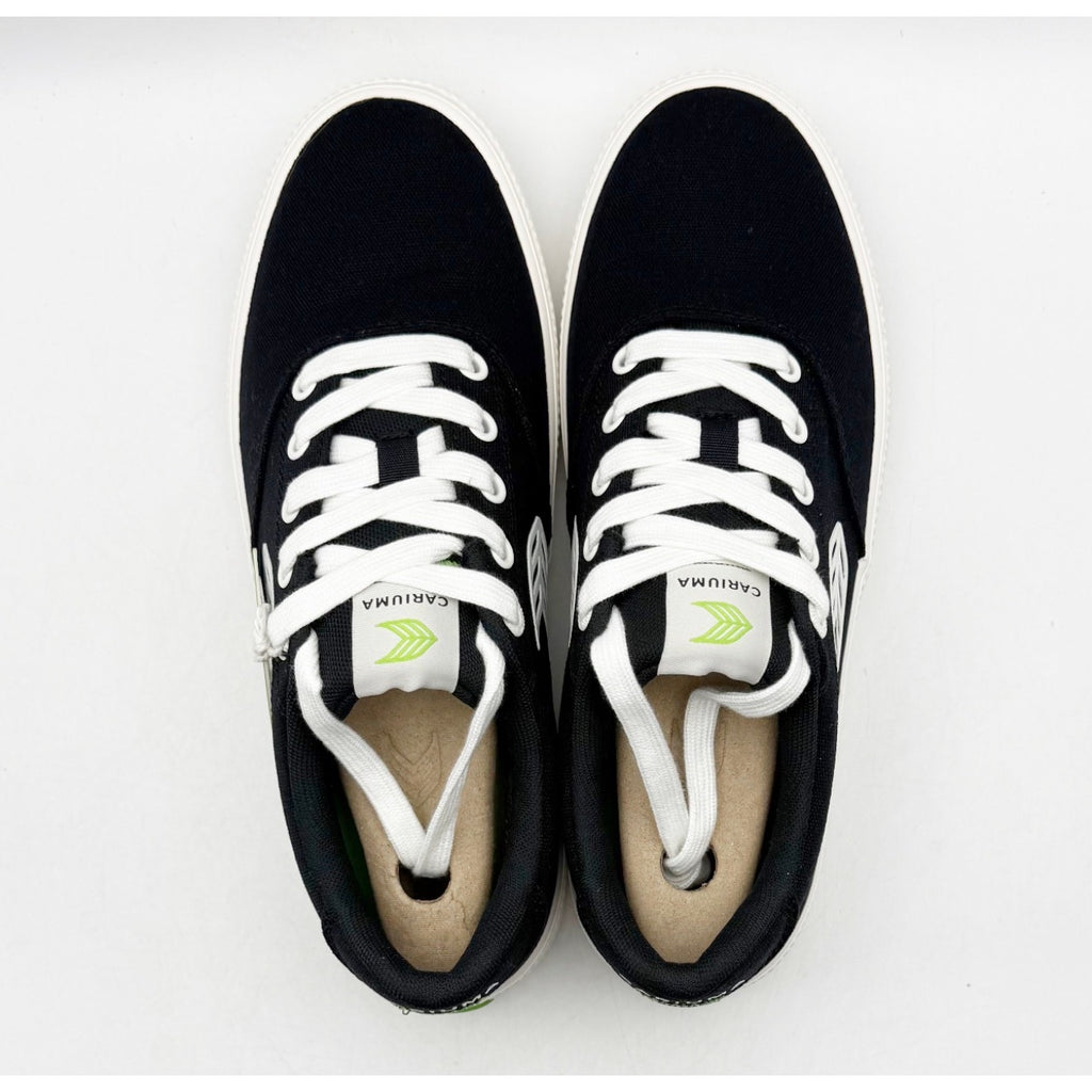 Cariuma Womens Naioca Sneakers Size 8.5 Black Off White Organic Canvas NIB