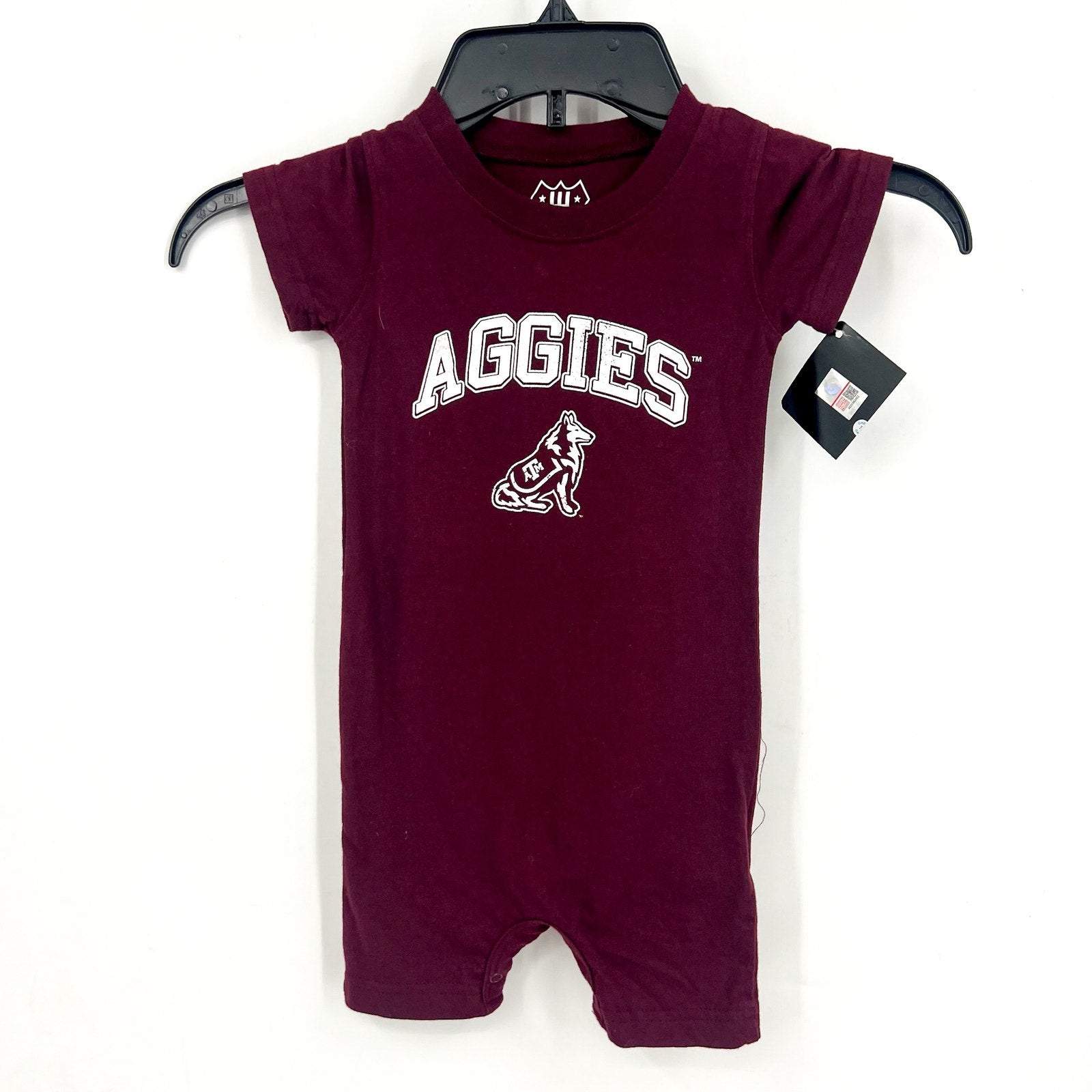 WES AND WILLY Infant Texas A&M One Piece Outfit 12 Months Red Maroon Graphic NWT