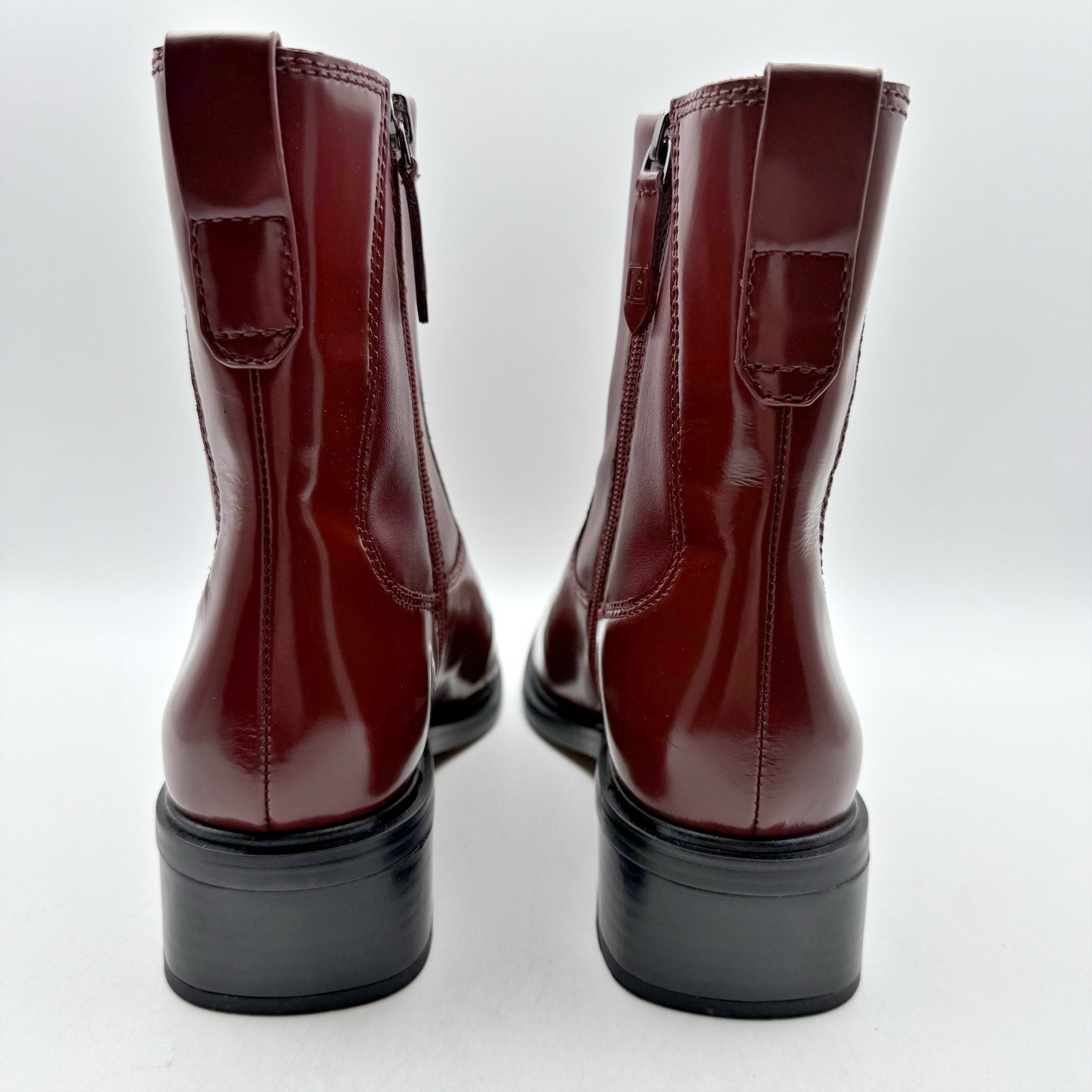 Franco Sarto Womens Gracelyn Ankle Boots US 5.5 Red Leather Booties NIB