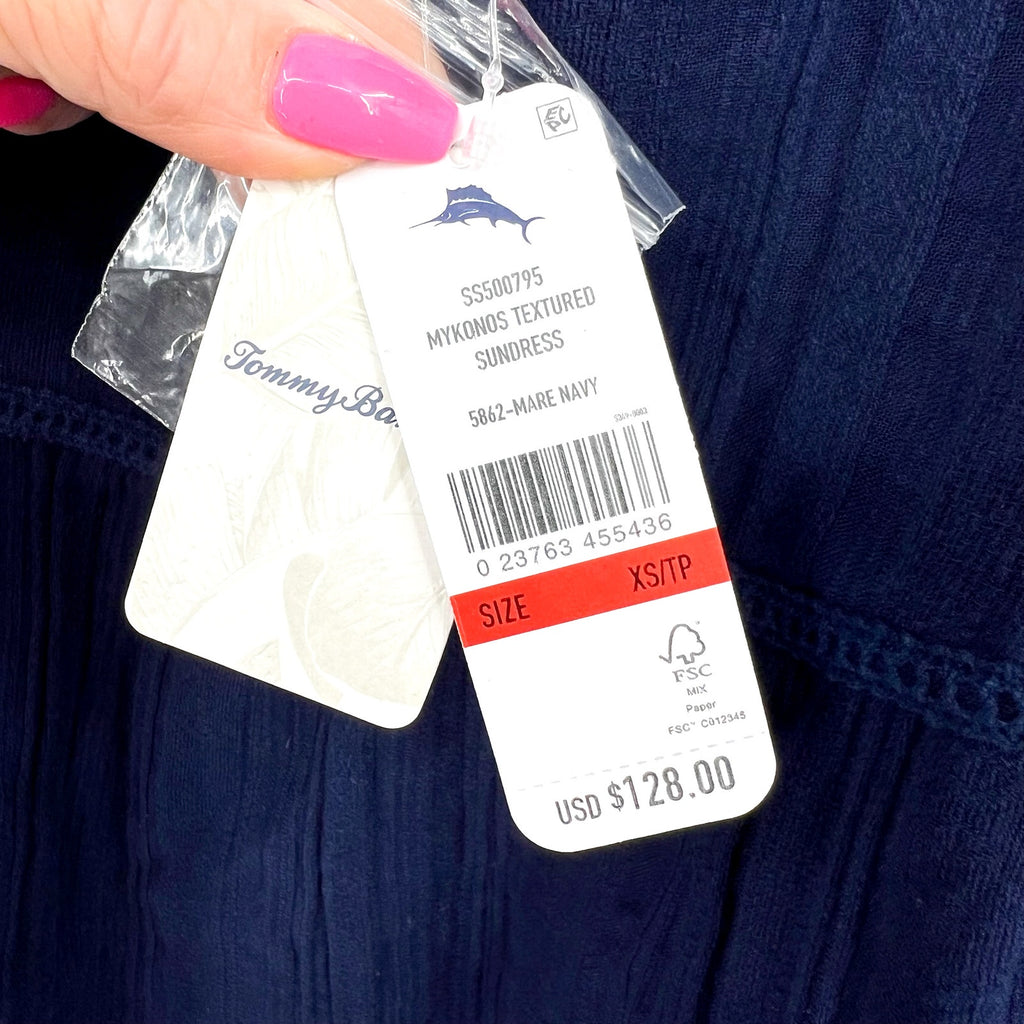 TOMMY BAHAMA Women's Mykonos Sundress XS Mare Navy Blue Cover Up NWT