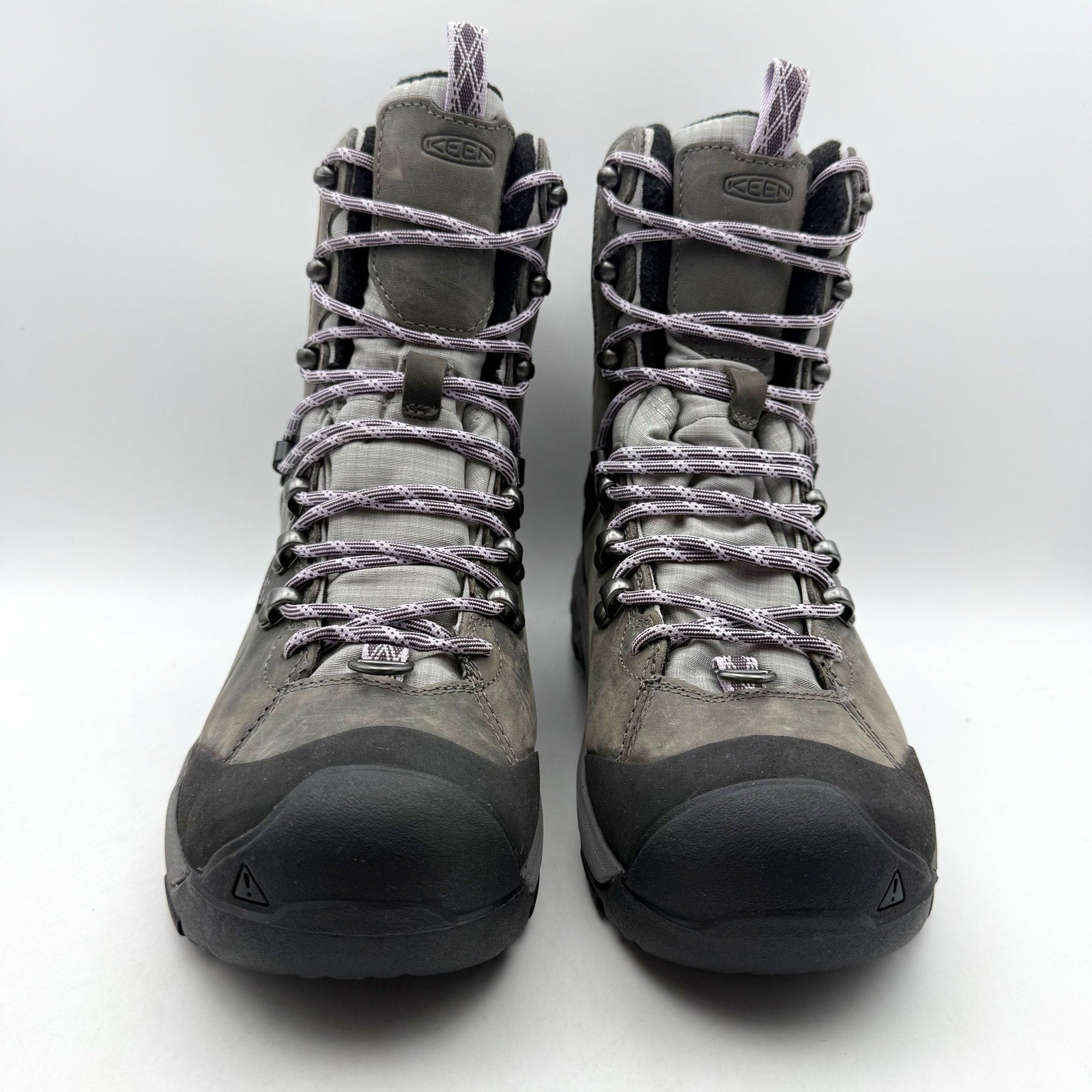 KEEN Womens Revel IV High Polar Hiking Boots US 6.5 Wide Grey Leather WP NWOB