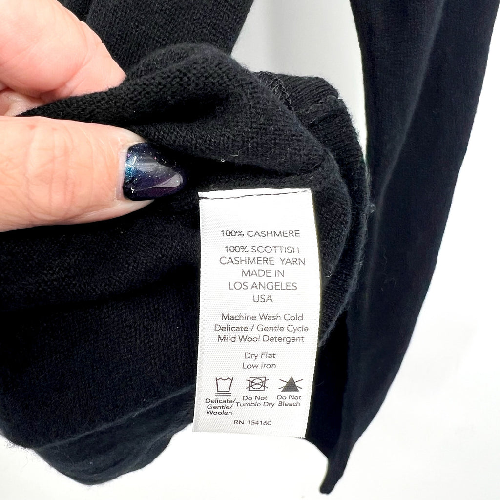 ACTIVE CASHMERE Crewneck Sweater Sweatshirt Small Black Cashmere Scottish NWT