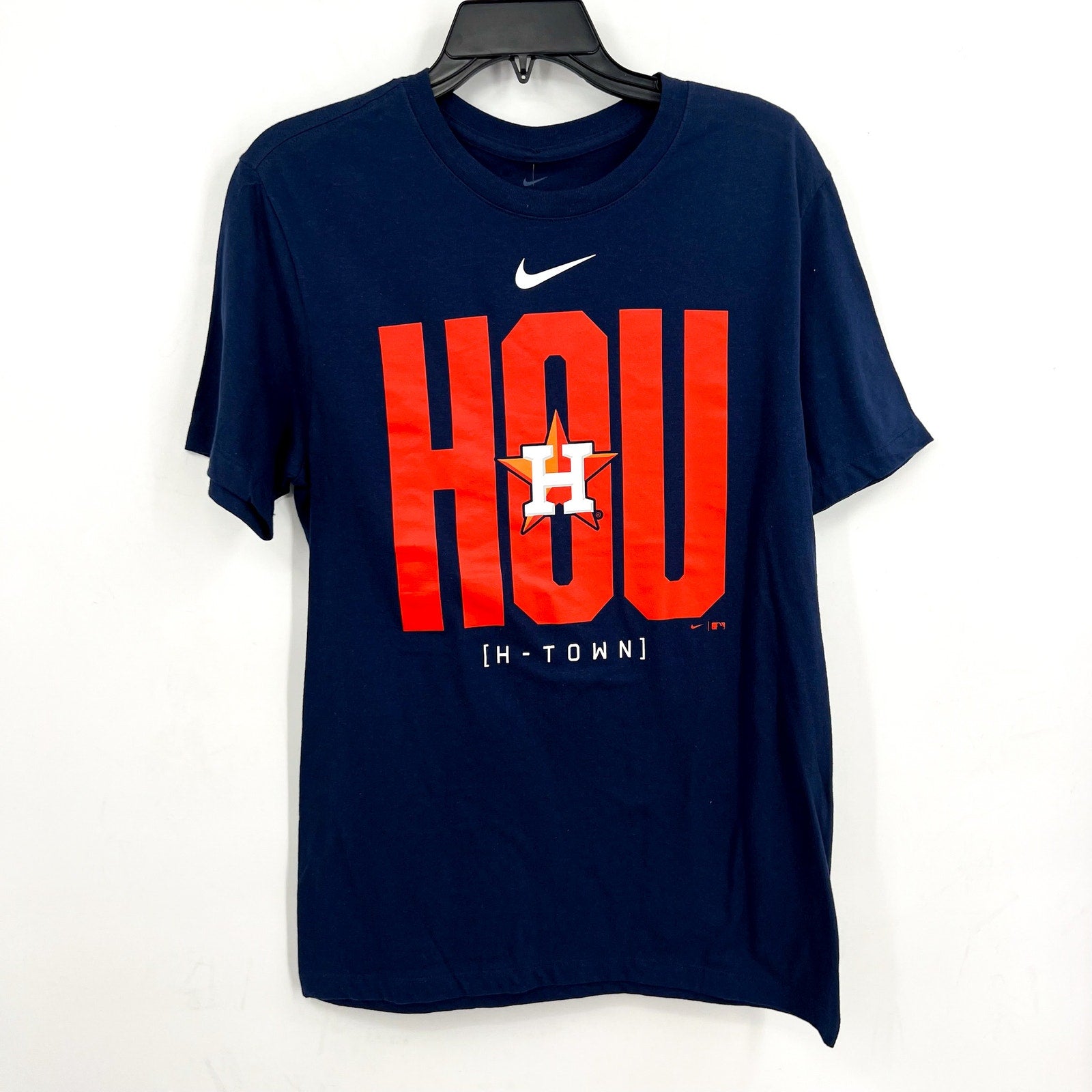 NIKE Mens Houston Astros Scoreboard T-Shirt Small Navy Short Sleeve NWT