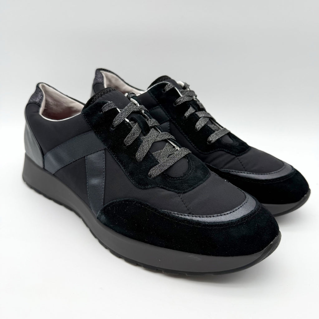 Munro Womens Piper Sneakers US 12 M Black Grey Suede Athletic NWOB
