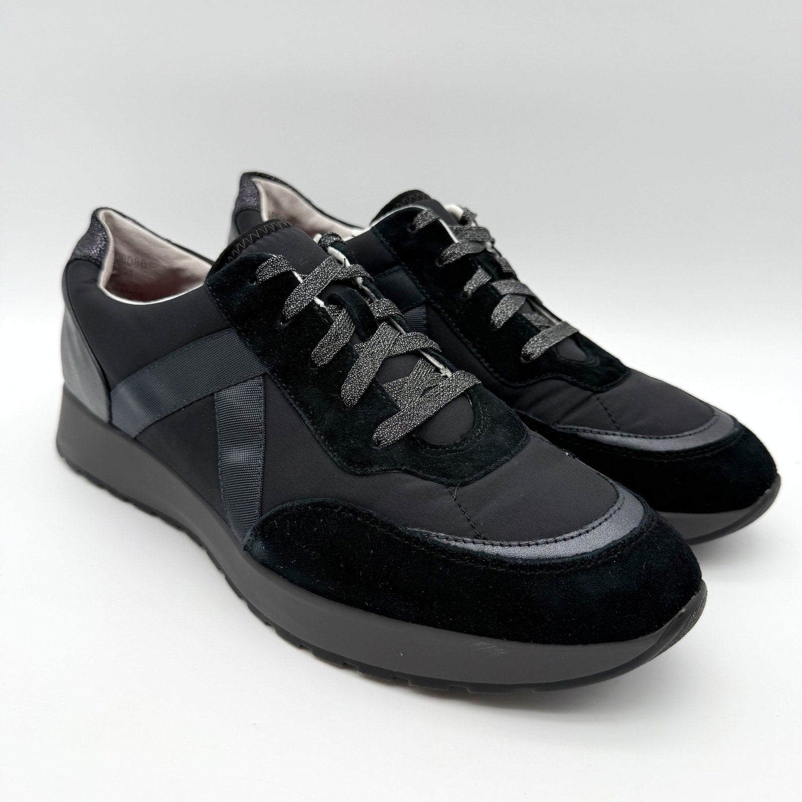 Munro Womens Piper Sneakers US 12 M Black Grey Suede Athletic NWOB